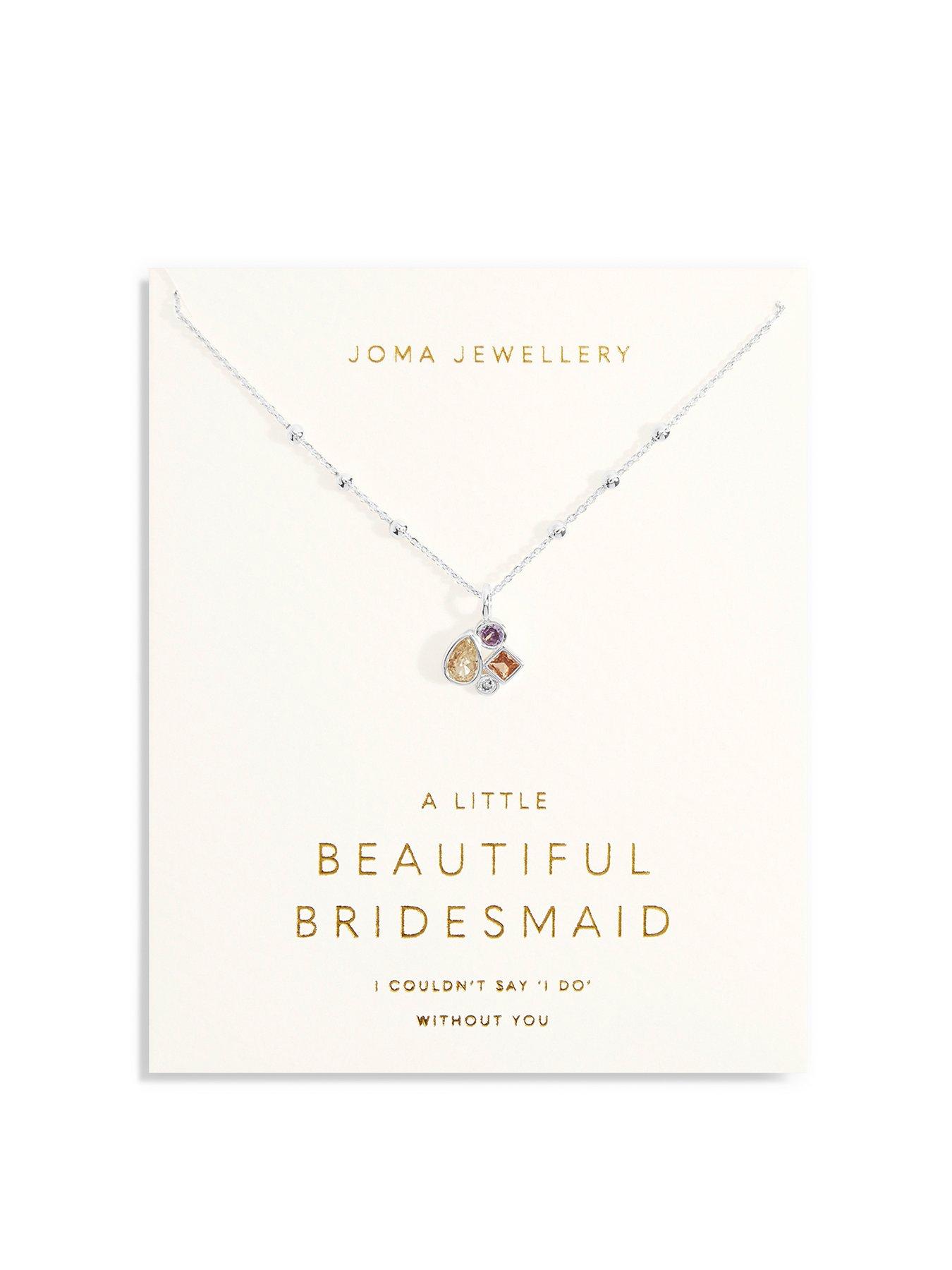 Product photograph of Joma Jewellery Bridal A Little Beautiful Bridesmaid Silver Necklace 46cm 5cm Extender from very.co.uk