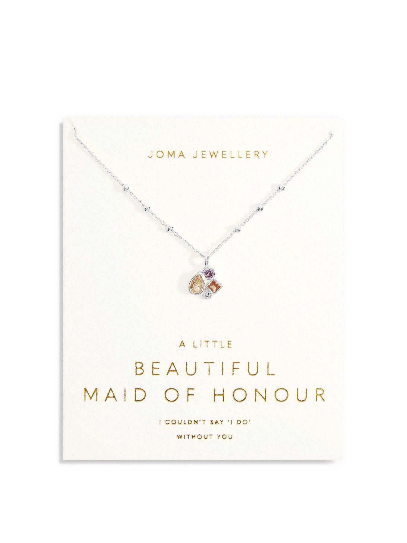 Product photograph of Joma Jewellery Bridal A Little Maid Of Honour Necklace In Silver Plating from very.co.uk