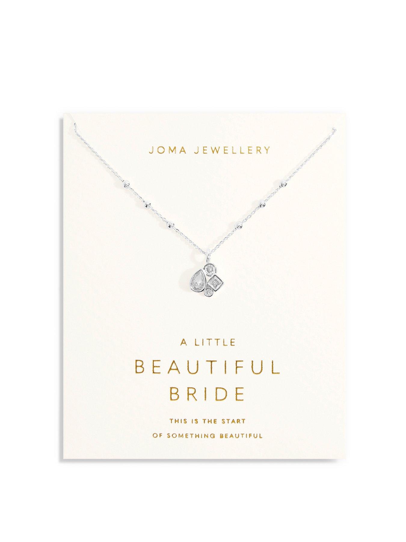 Product photograph of Joma Jewellery Bridal A Little Beautiful Bride Necklace In Silver Plating from very.co.uk