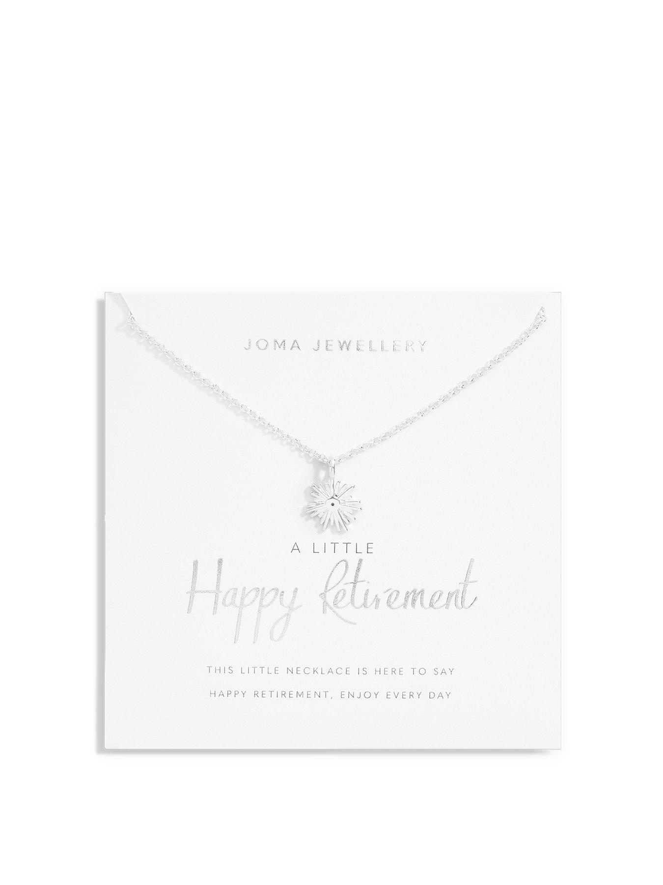 Product photograph of Joma Jewellery A Little Happy Retirement Necklace In Silver Plating from very.co.uk