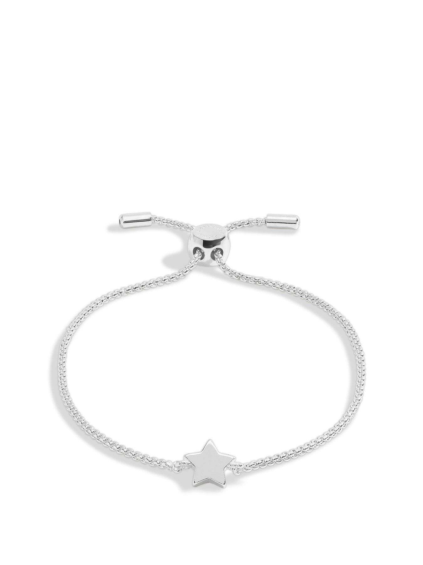Product photograph of Joma Jewellery Mini Charms Star Silver Bracelet 24 5cm Adjustable from very.co.uk