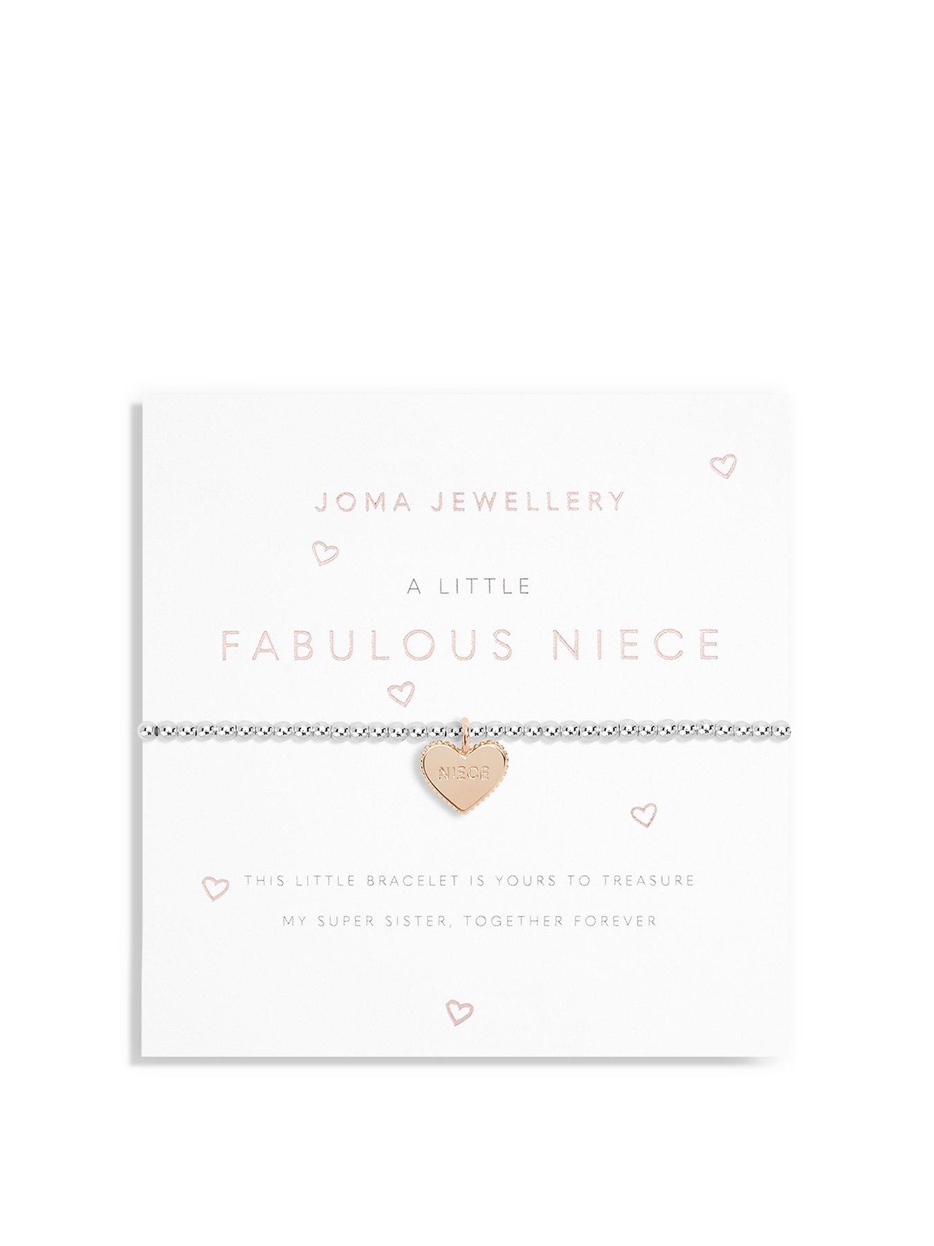 Product photograph of Joma Jewellery Childrens A Little Fabulous Niece Bracelet In Silver And Rose Gold Plating from very.co.uk