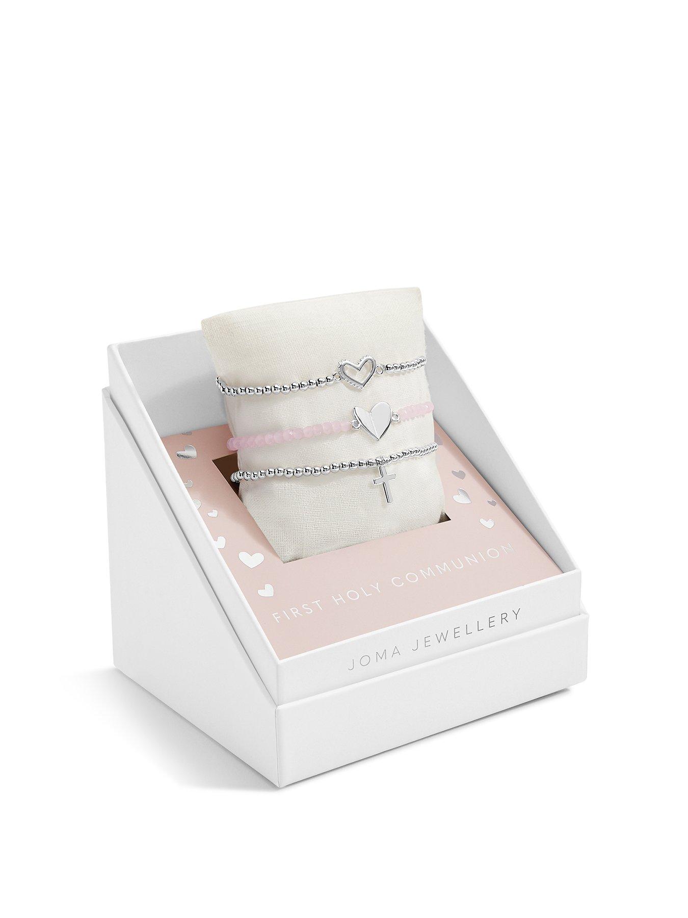 Product photograph of Joma Jewellery Children S Celebrate You Gift Box Holy Communion Silver Set Of 3 Bracelets from very.co.uk