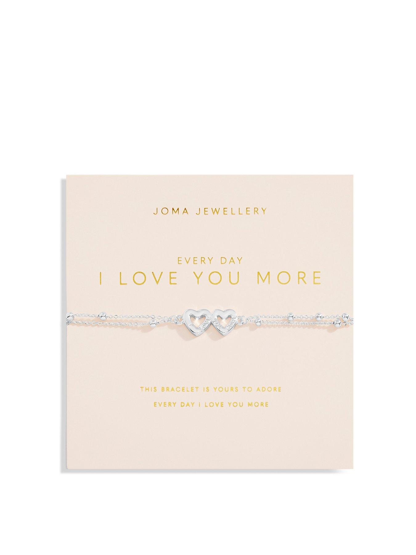 Product photograph of Joma Jewellery Forever Yours Love Collection Every Day I Love You More Silver Bracelet 18cm 3cm Extender from very.co.uk