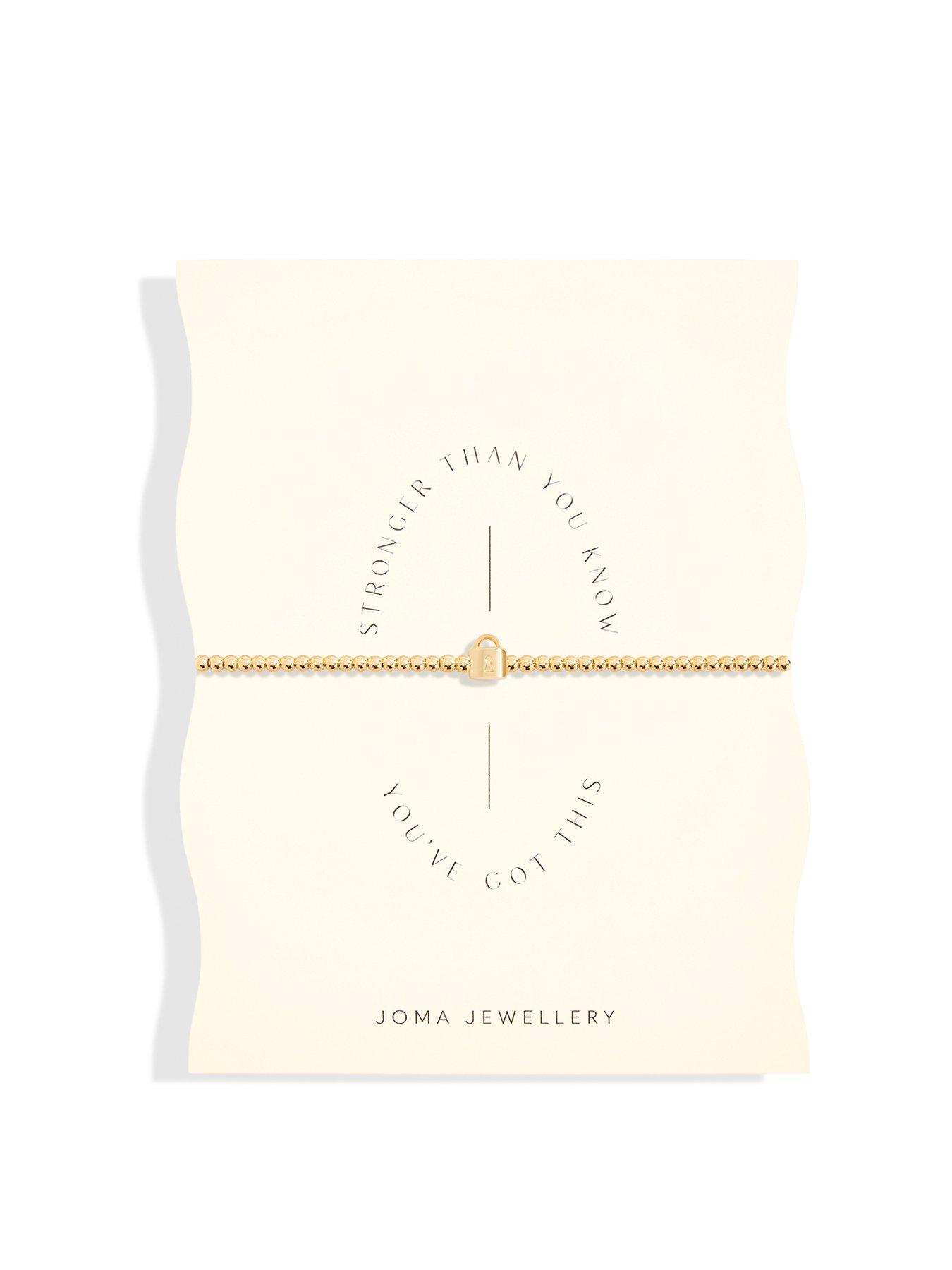 Product photograph of Joma Jewellery Share Happiness Stronger Than You Know You Got This Gold Bracelet 17 5cm Stretch from very.co.uk