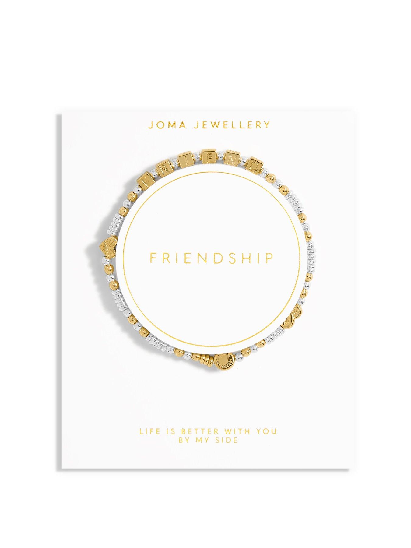 Product photograph of Joma Jewellery Happy Little Moments Friend Gold Bracelet 17 5cm Stretch from very.co.uk