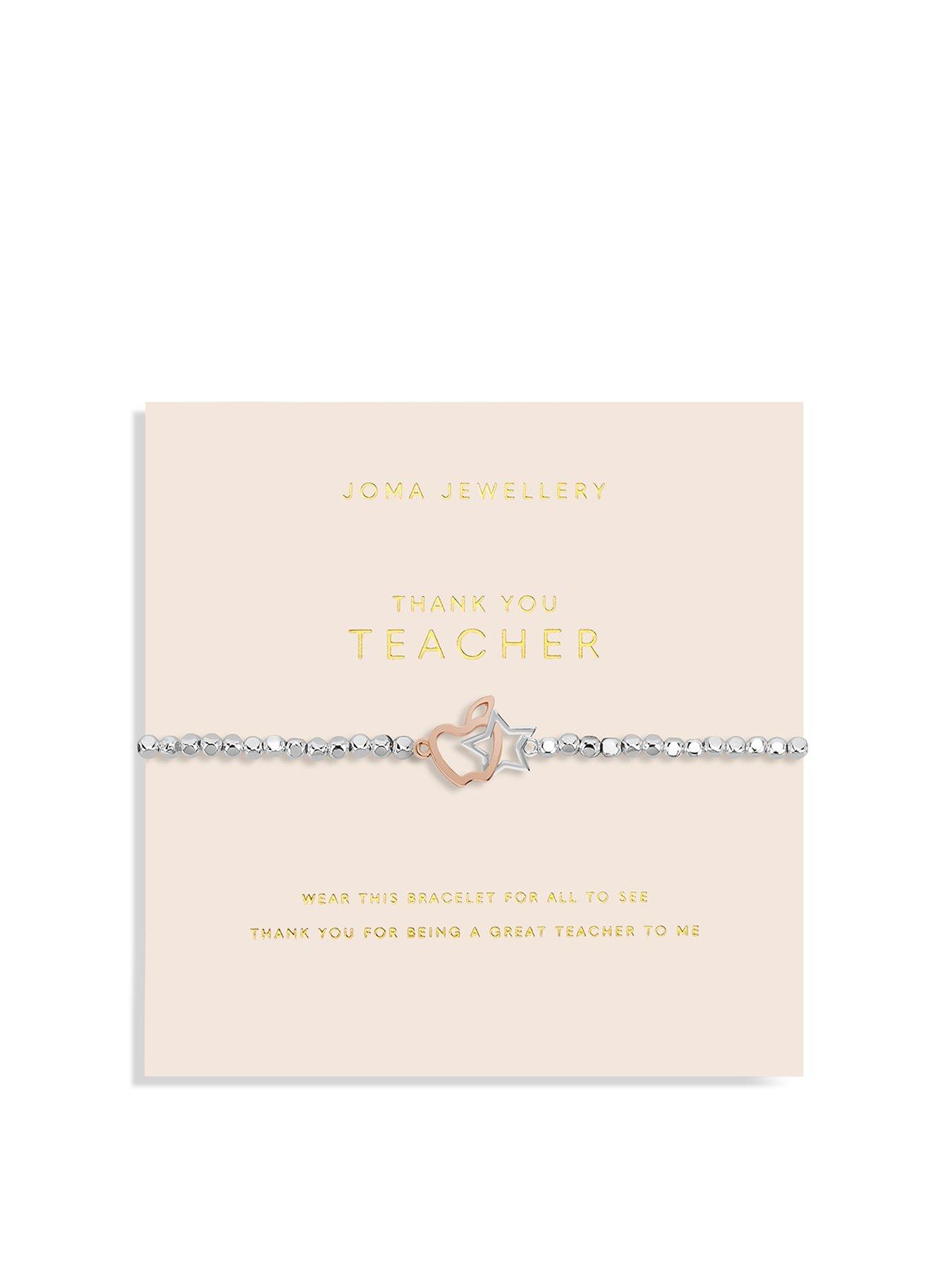 Product photograph of Joma Jewellery Forever Yours Thank You Teacher Silver And Rose Gold Bracelet 17 Cm Stretch from very.co.uk