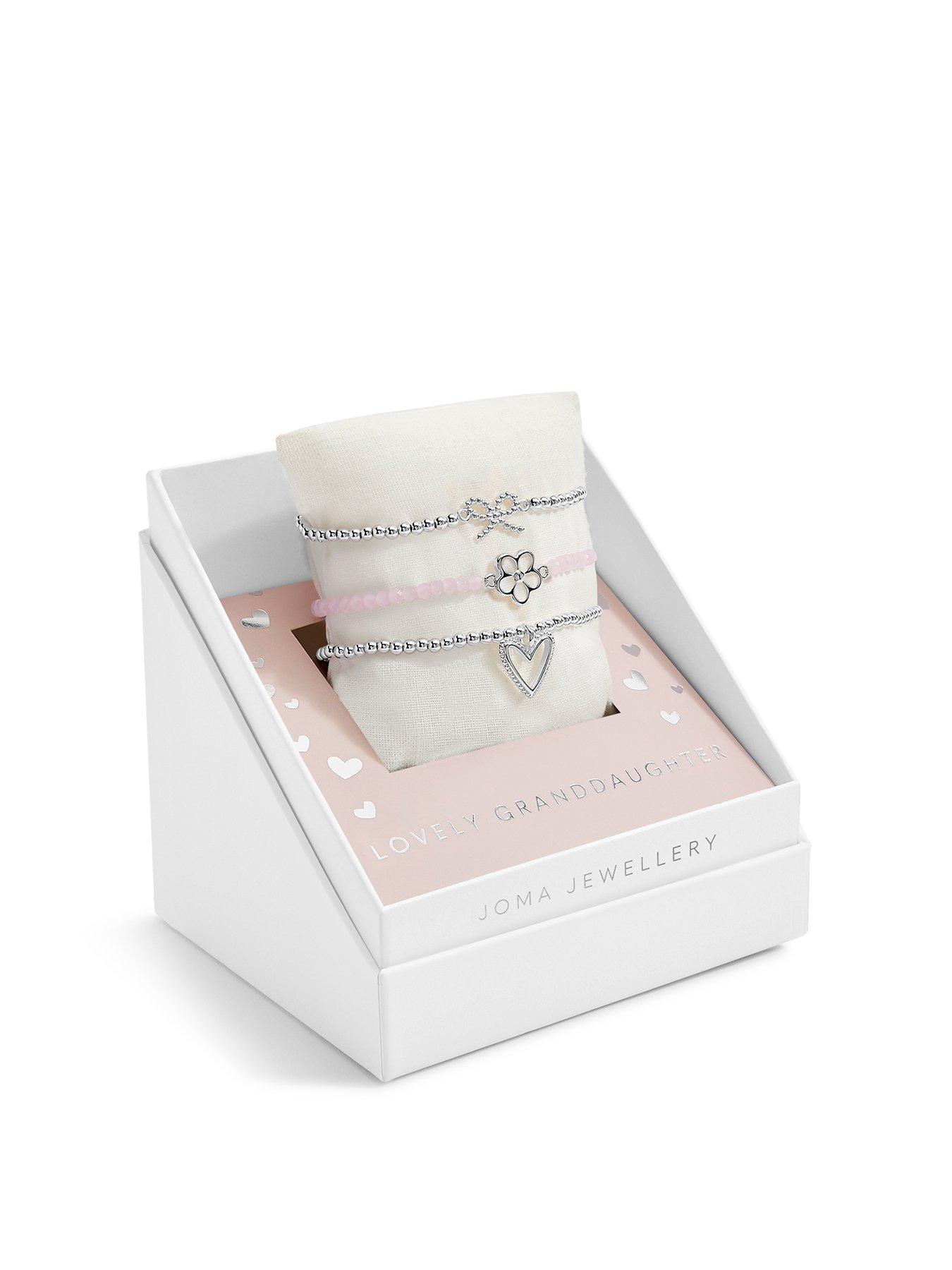 Product photograph of Joma Jewellery Children S Celebrate You Gift Box Lovely Granddaughter Silver Set Of 3 Bracelets from very.co.uk