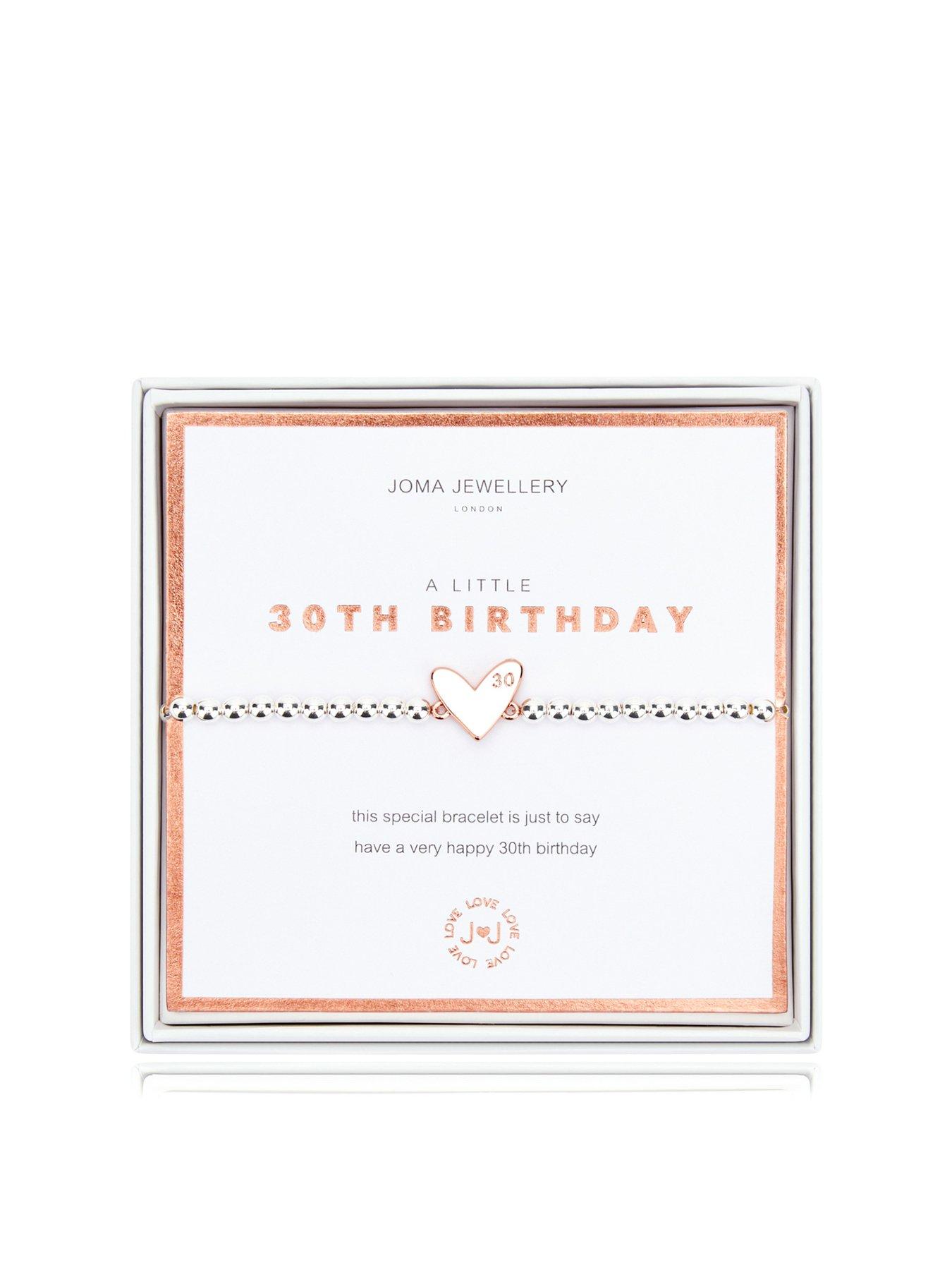 Product photograph of Joma Jewellery Beautifully Boxed A Little Happy 30th Birthday Bracelet In Silver Plating from very.co.uk