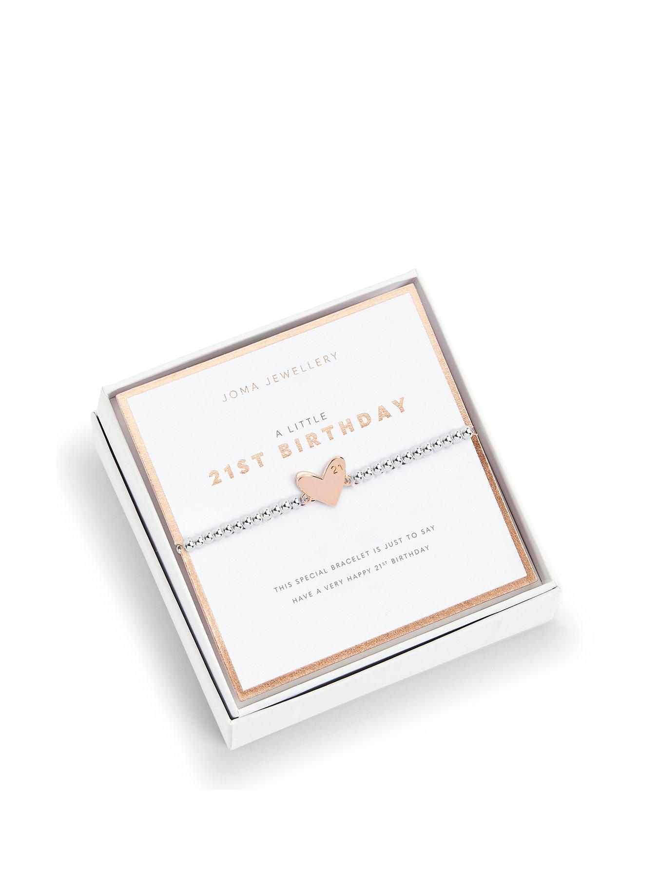 Image of Joma Jewellery Beautifully Boxed A Little Happy 21st Birthday Bracelet In Silver Plating