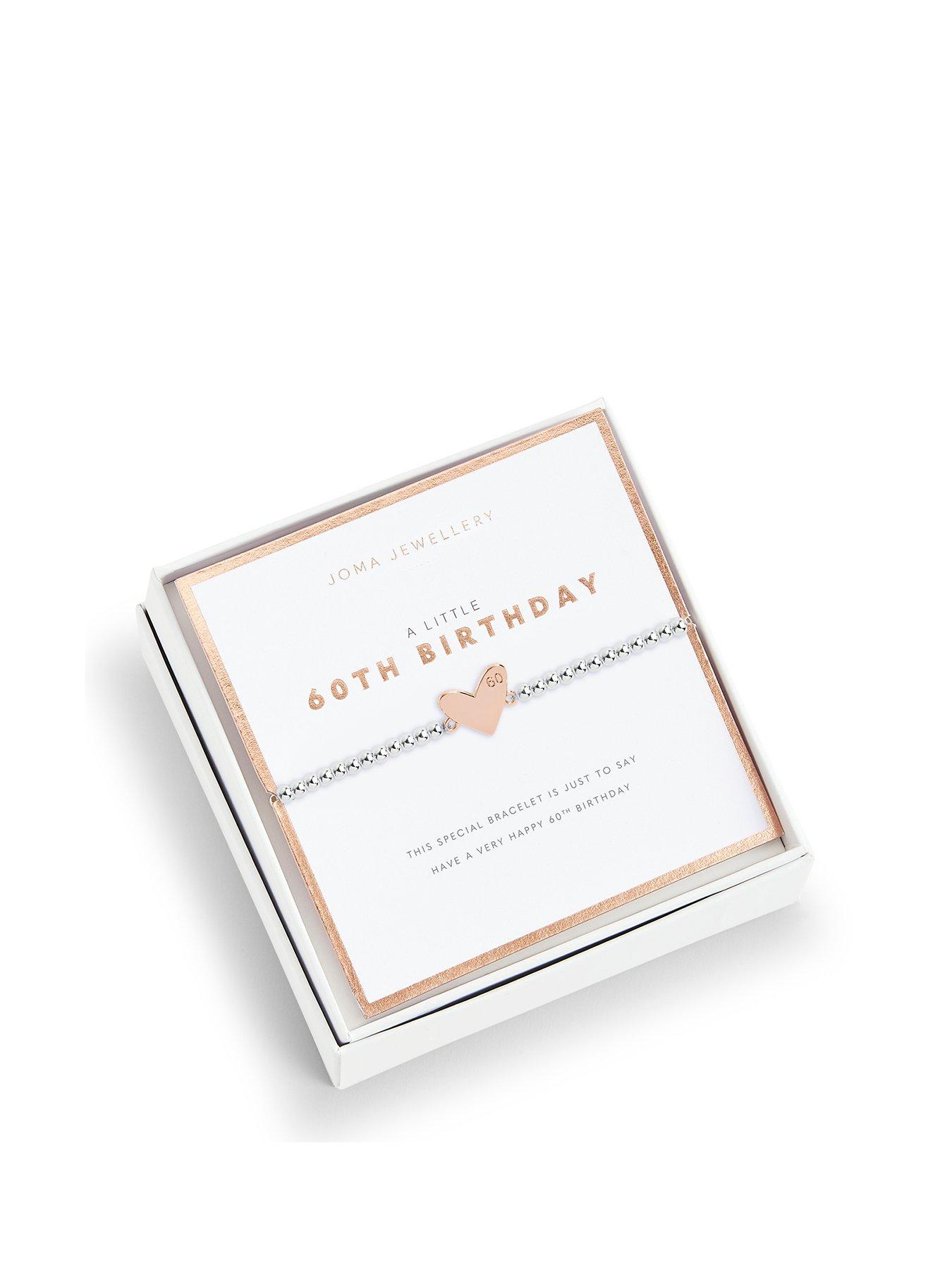 Joma Jewellery Beautifully Boxed A Little Happy 60th Birthday Bracelet In Silver Plating