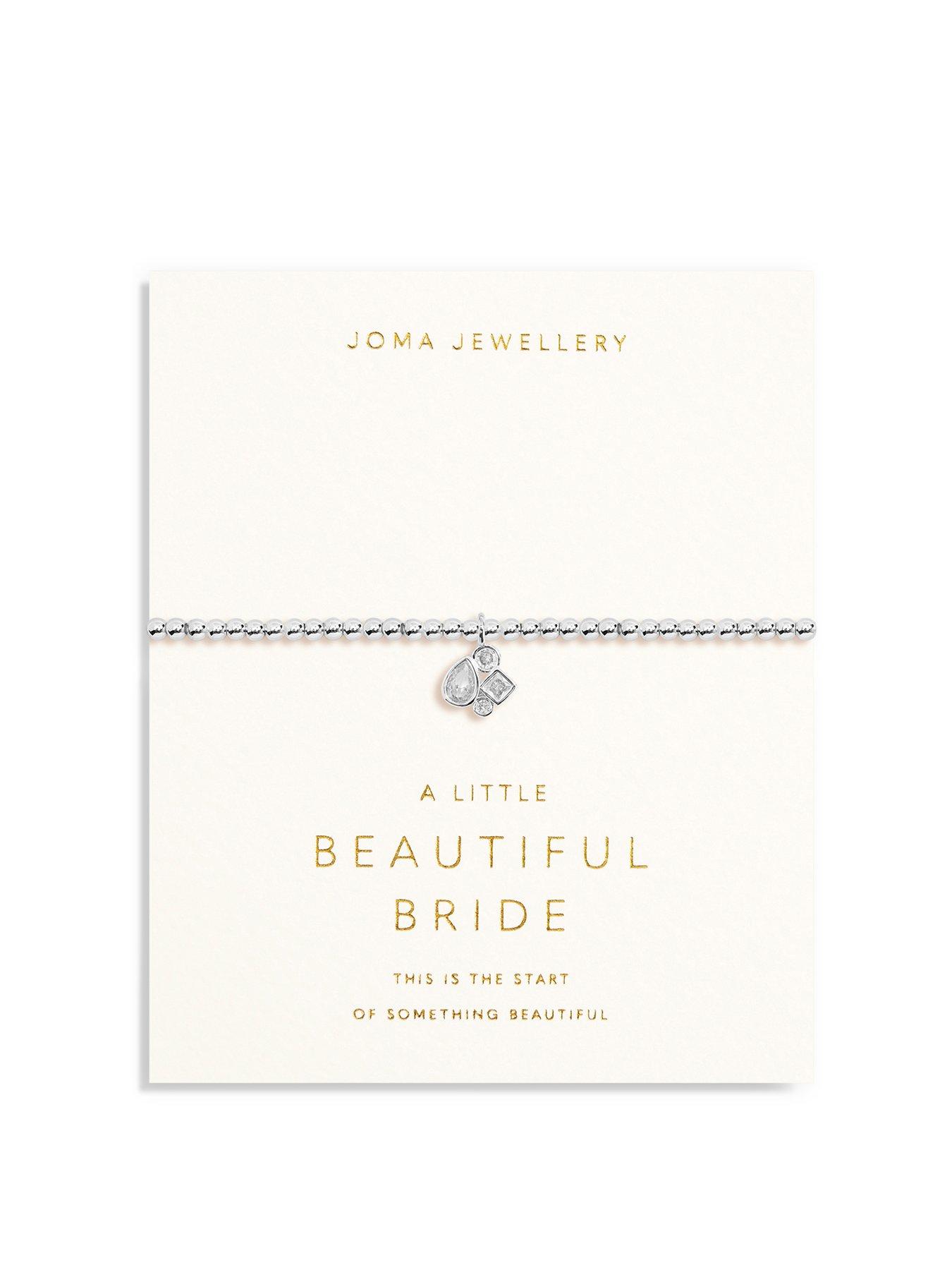 Product photograph of Joma Jewellery Bridal A Little Beautiful Bride Silver Bracelet 17 5cm Stretch from very.co.uk