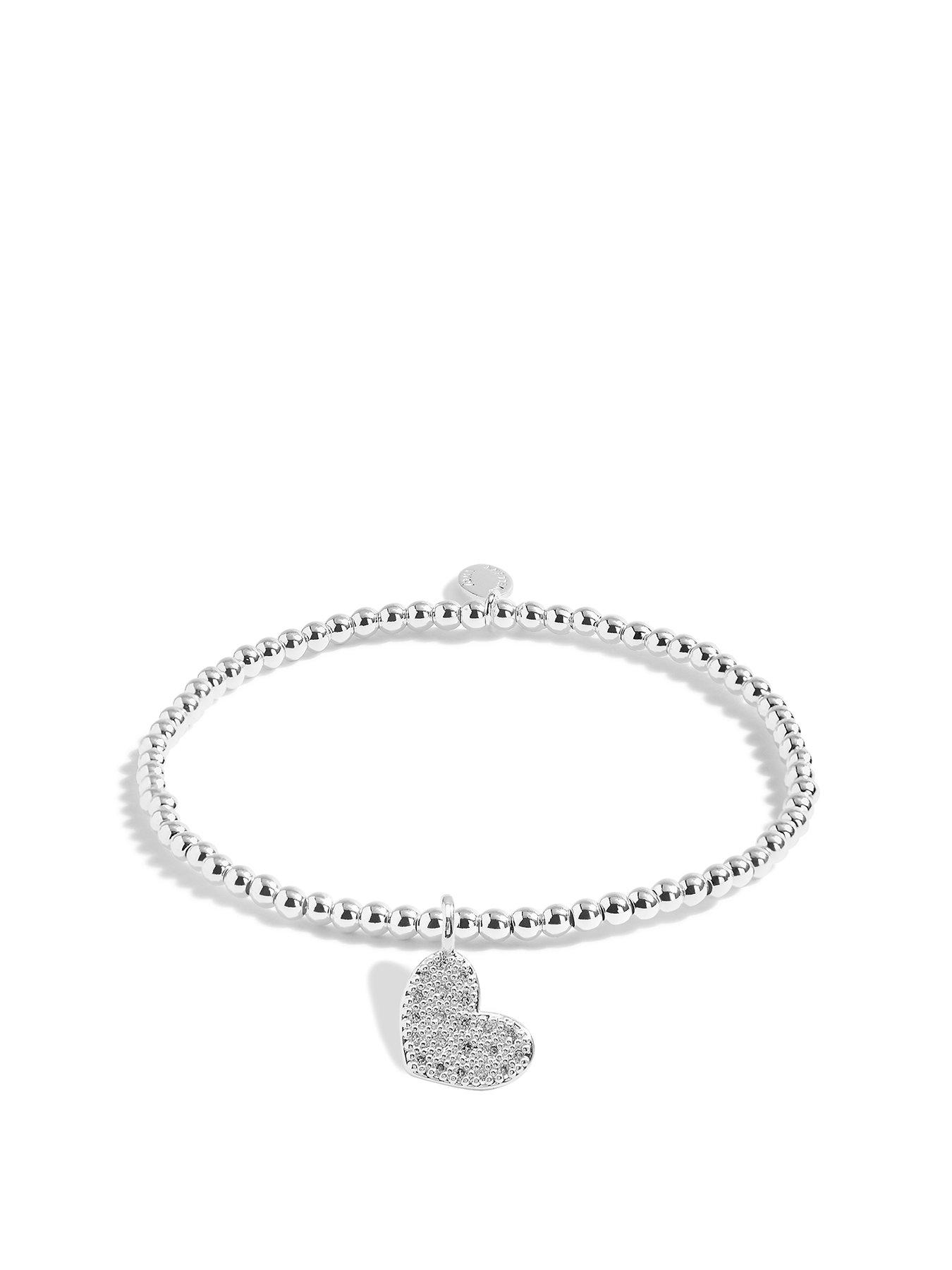 Product photograph of Joma Jewellery Bridal From The Heart Gift Box Bride Silver Bracelet 17 5cm Stretch from very.co.uk
