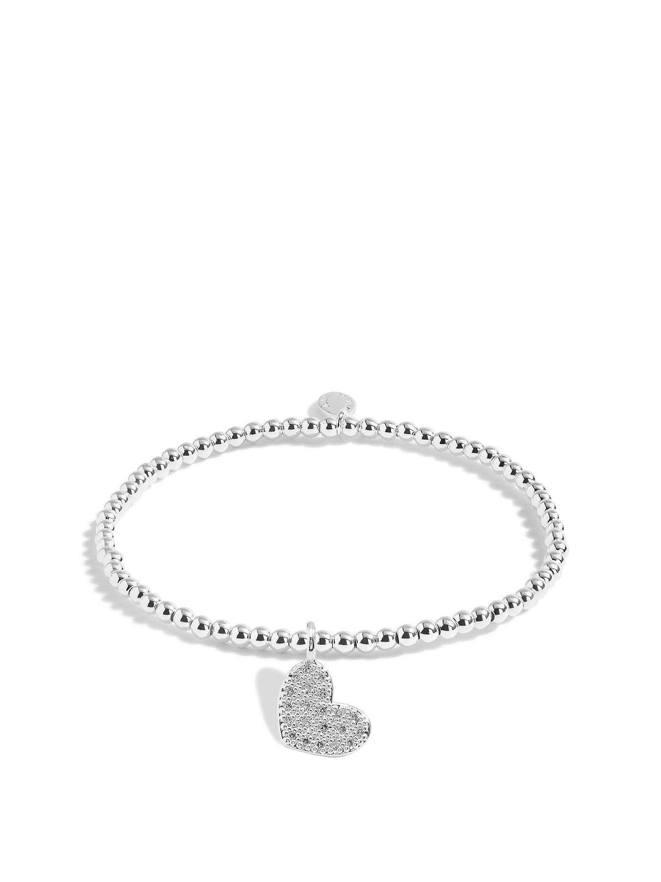 Product photograph of Joma Jewellery Bridal From The Heart Gift Box Bride Bracelet In Silver Plating from very.co.uk