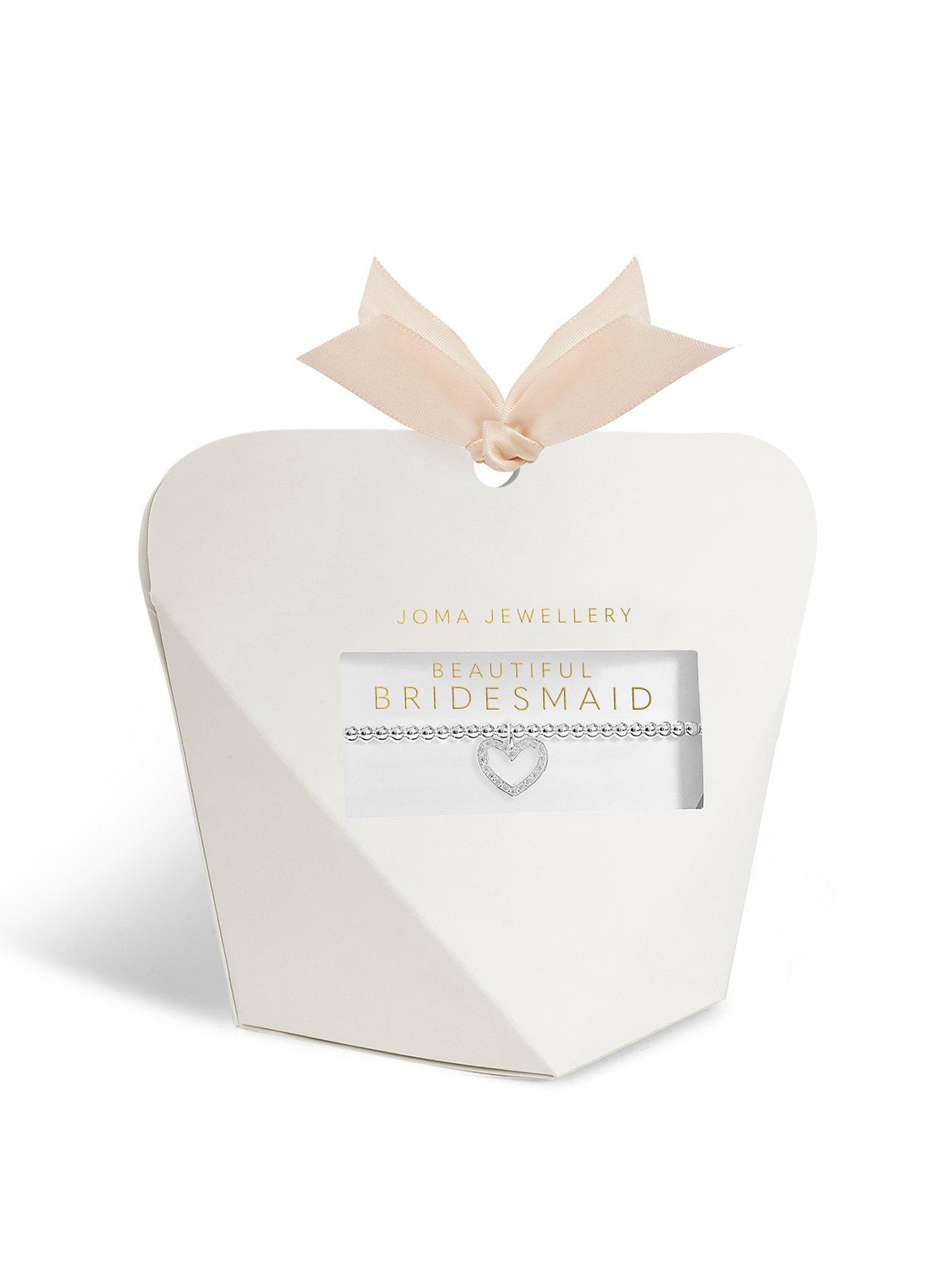 undefined Bridal From The Heart Gift Box Bridesmaid Bracelet In Silver Plating