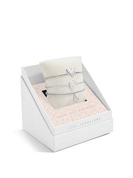Joma Jewellery Celebrate You Gift Box , Happy 21St Birthday , Silver , Set Of 3 Bracelets , 17.5Cm Stretch