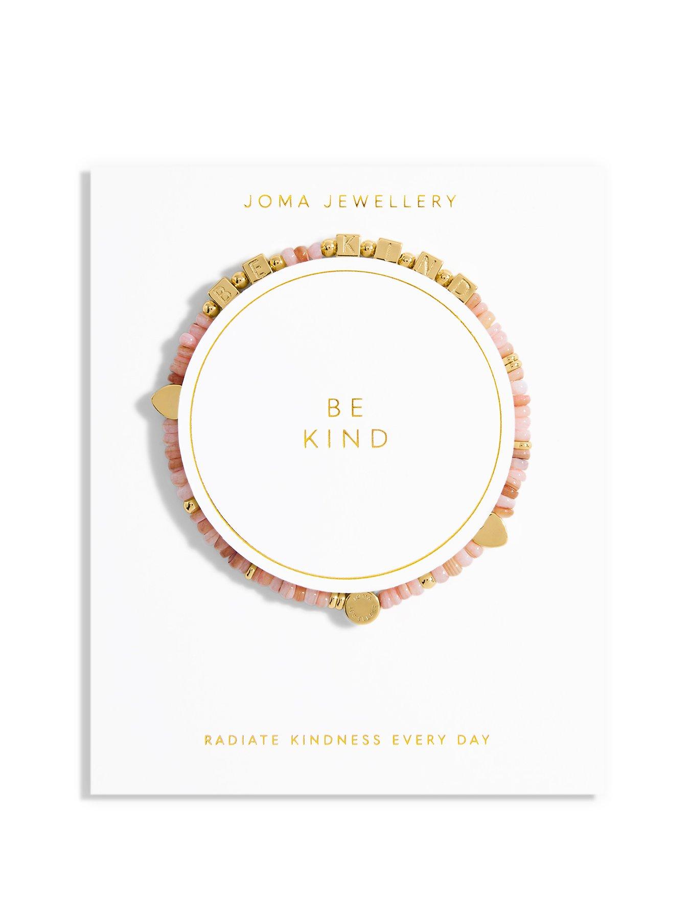 Product photograph of Joma Jewellery Happy Little Moments Be Kind Gold Bracelet 17 5cm Stretch from very.co.uk