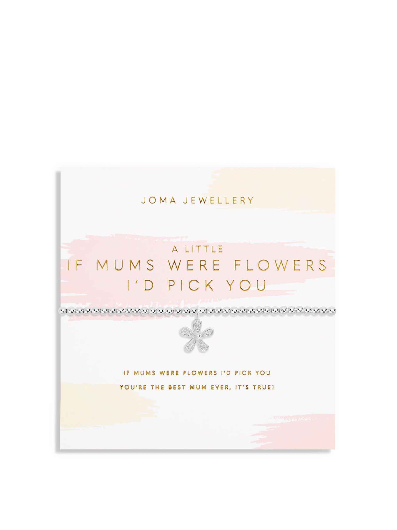 Product photograph of Joma Jewellery Mother S Day A Little If Mums Were Flowers I D Pick You Silver Bracelet 17 5cm Stretch from very.co.uk