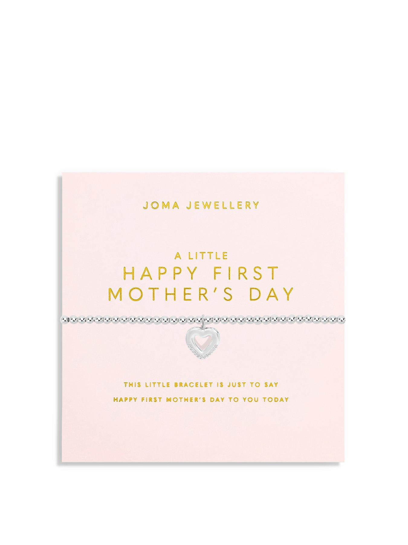 Product photograph of Joma Jewellery Mother S Day A Little Happy First Mother S Day Silver Bracelet 17 5cm Stretch from very.co.uk