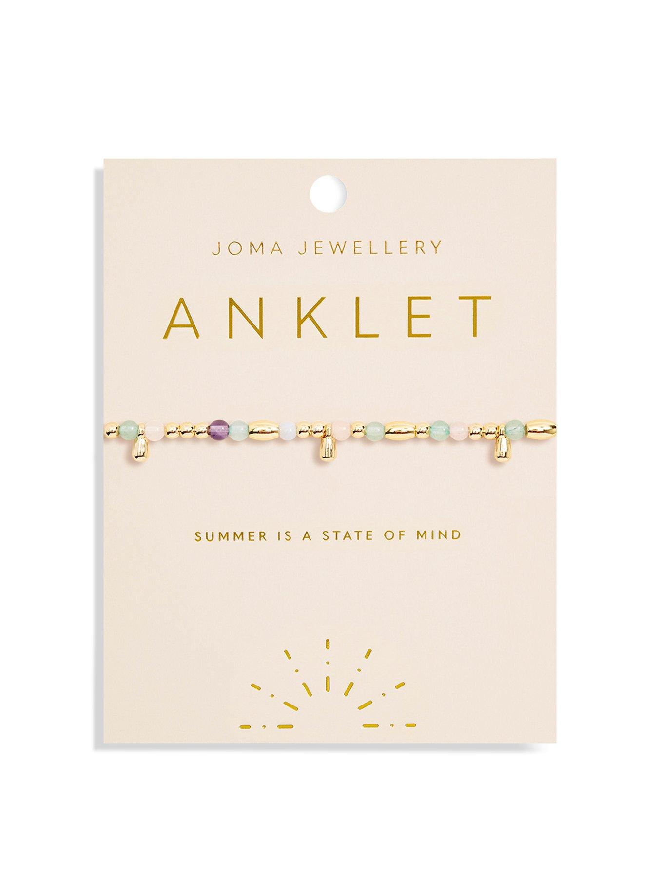Product photograph of Joma Jewellery Multi Stone Anklet In Gold Plating from very.co.uk