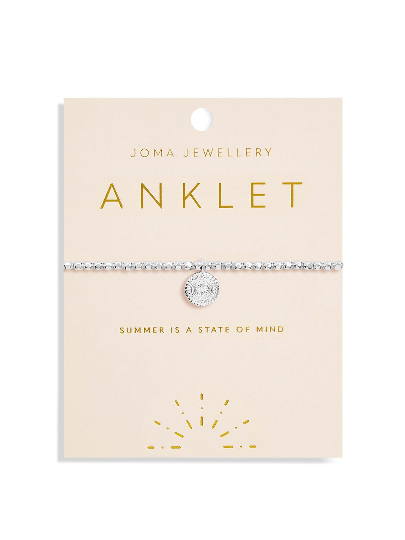 Product photograph of Joma Jewellery Anklet Coin Silver Anklet 23cm Stretch from very.co.uk