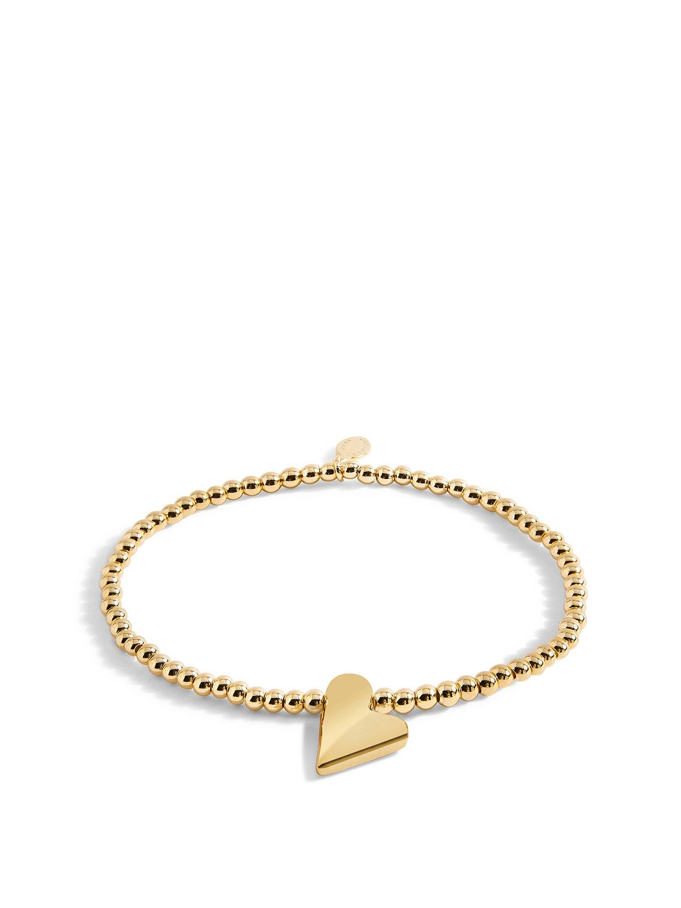 Product photograph of Joma Jewellery Gold A Little Best Friend Gold Bracelet 17 5cm Stretch from very.co.uk