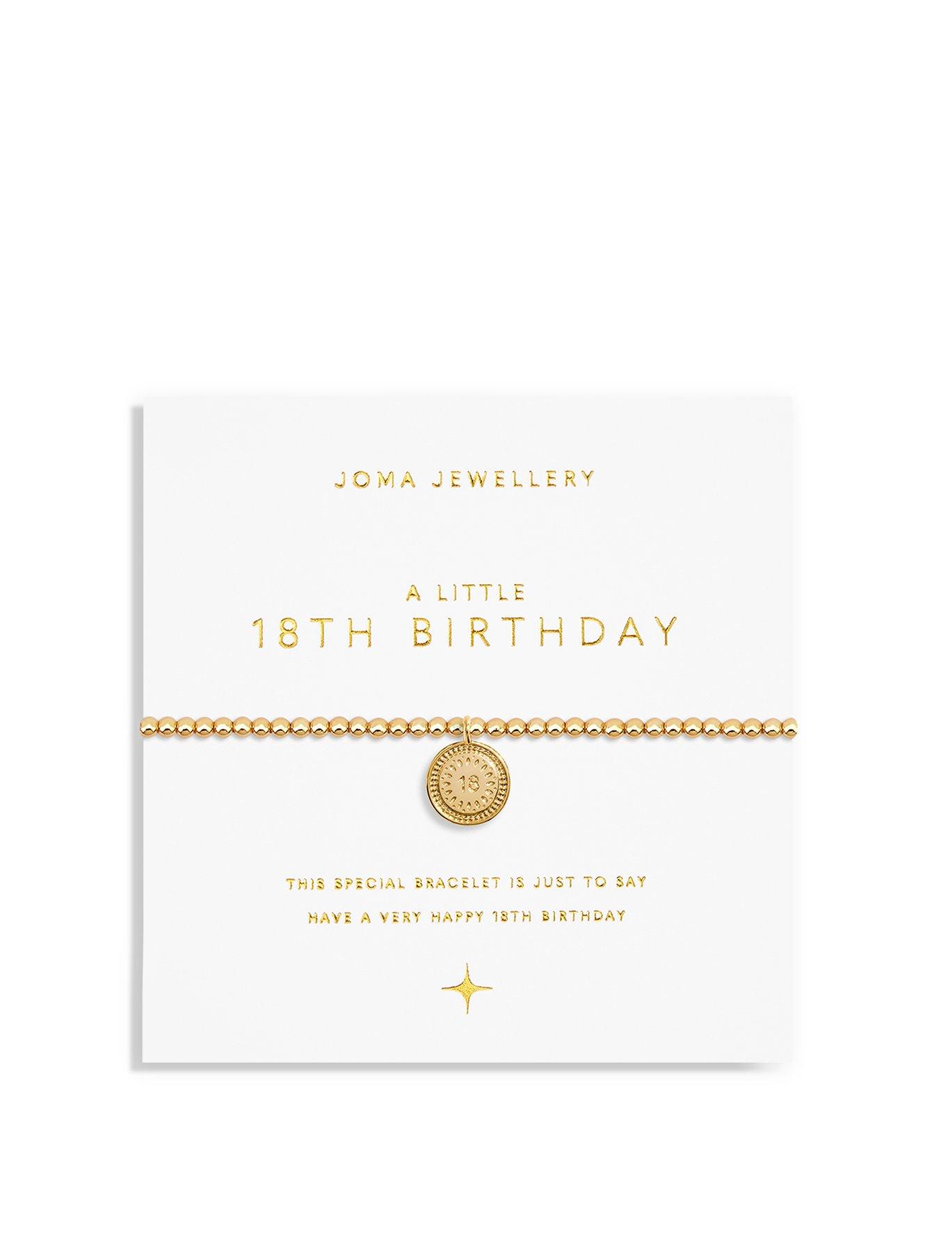 Product photograph of Joma Jewellery Gold A Little 18th Birthday Gold Bracelet 17 5cm Stretch from very.co.uk
