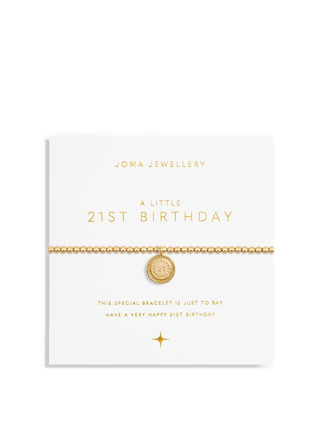Product photograph of Joma Jewellery Gold A Little 21st Birthday Gold Bracelet 17 5cm Stretch from very.co.uk