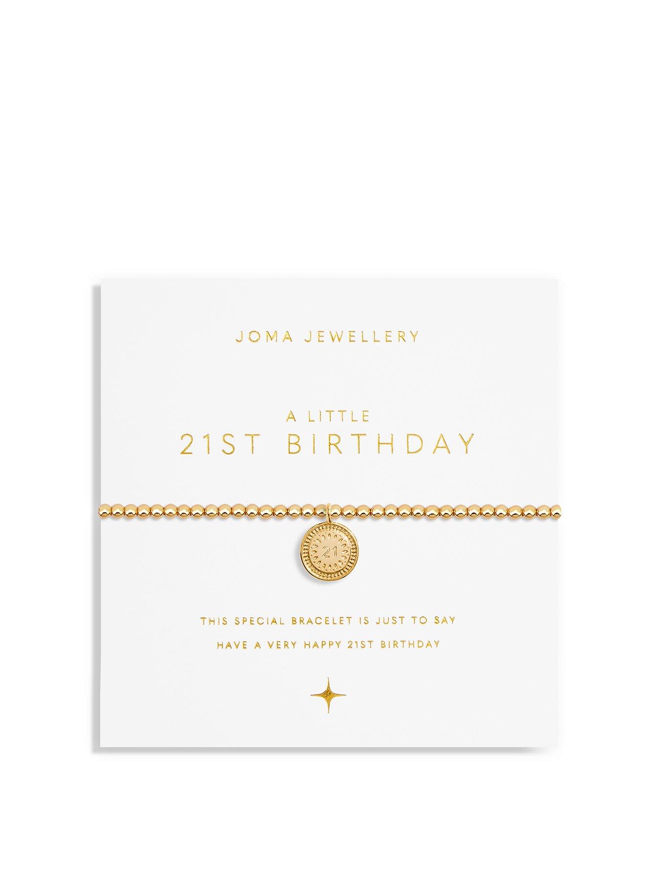 Product photograph of Joma Jewellery A Little 21st Birthday Bracelet In Gold Plating from very.co.uk