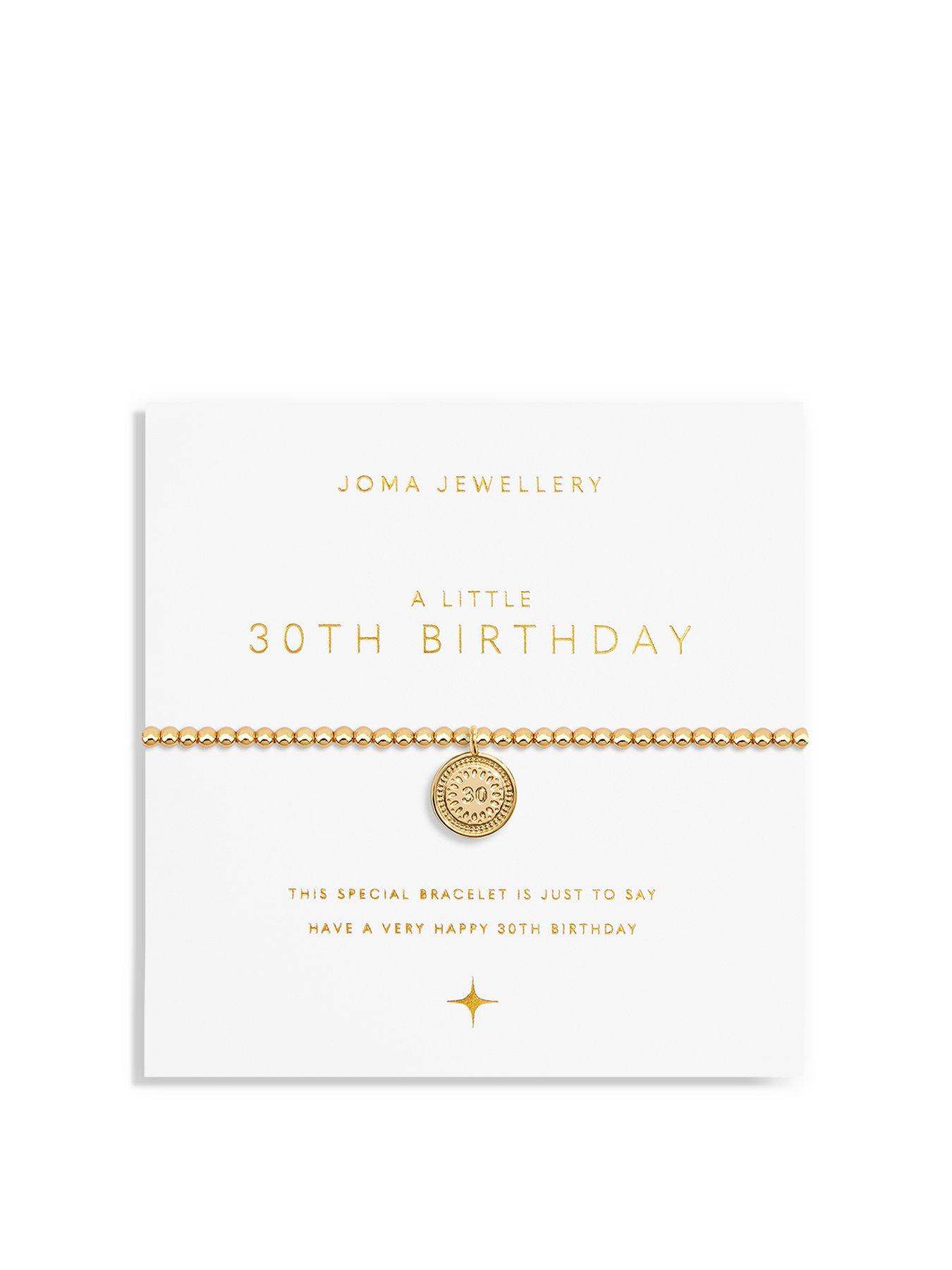 Product photograph of Joma Jewellery Gold A Little 30th Birthday Gold Bracelet 17 5cm Stretch from very.co.uk