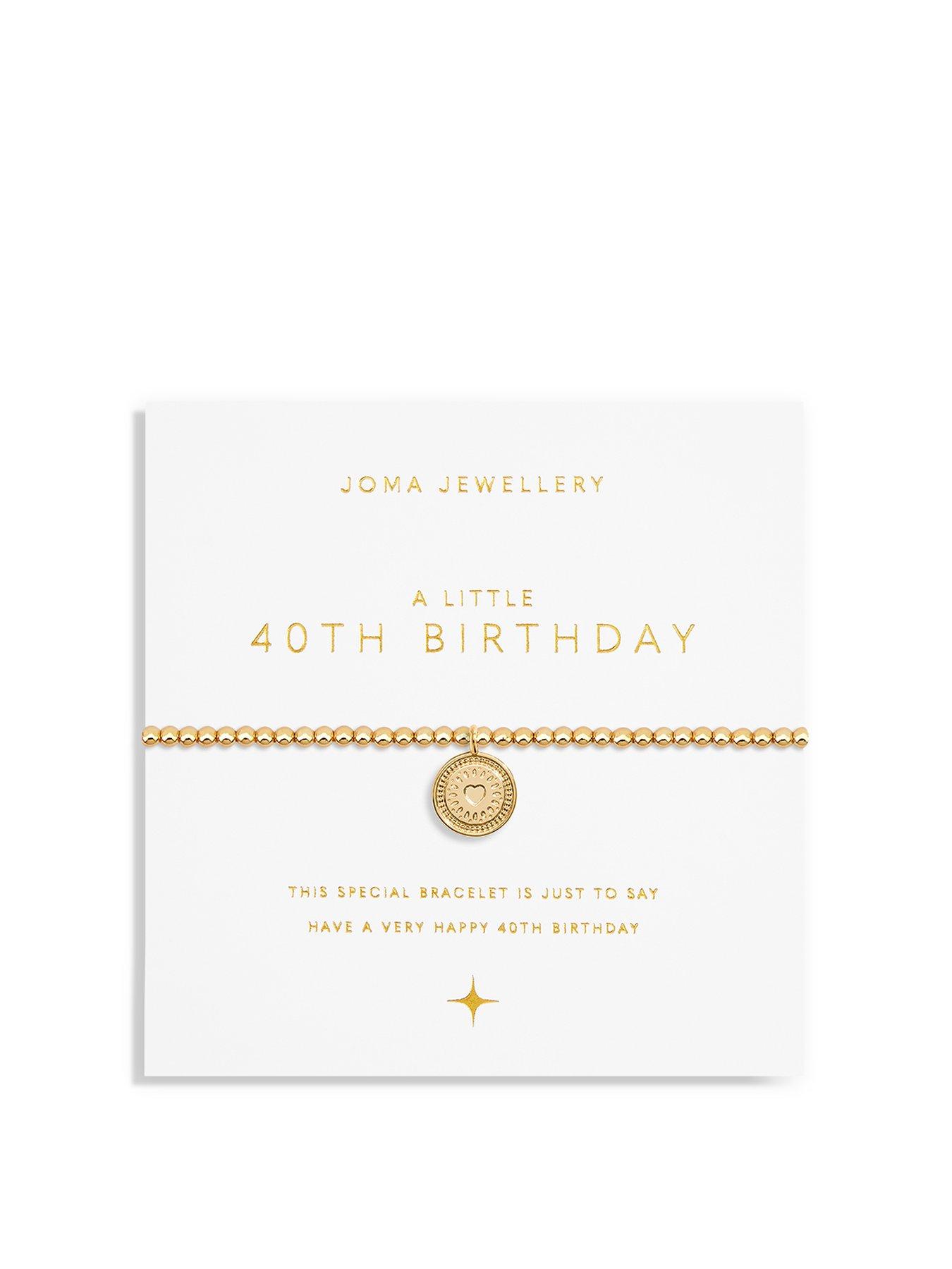 Product photograph of Joma Jewellery Gold A Little 40th Birthday Gold Bracelet 17 5cm Stretch from very.co.uk