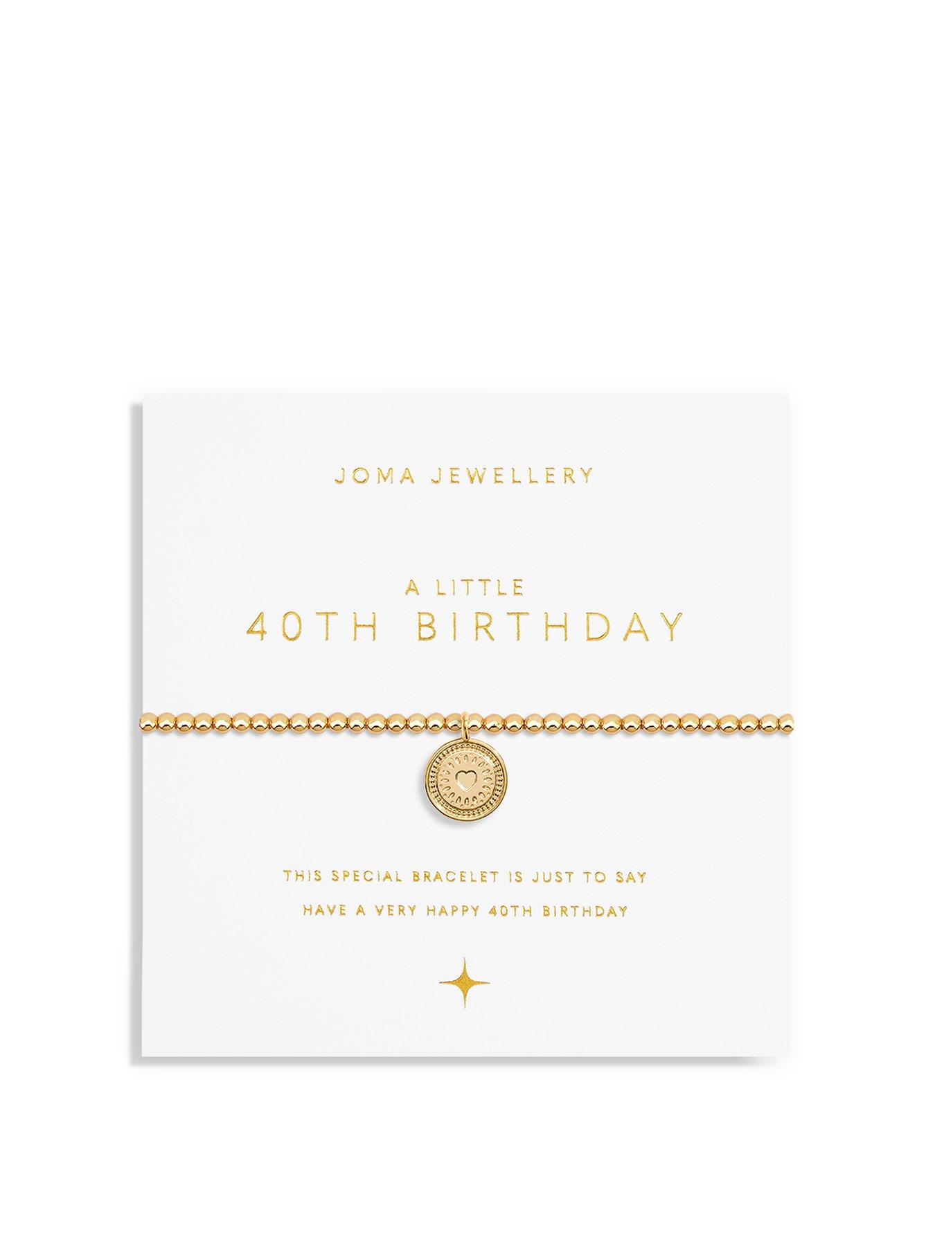 Product photograph of Joma Jewellery A Little 40th Birthday Bracelet In Gold Plating from very.co.uk