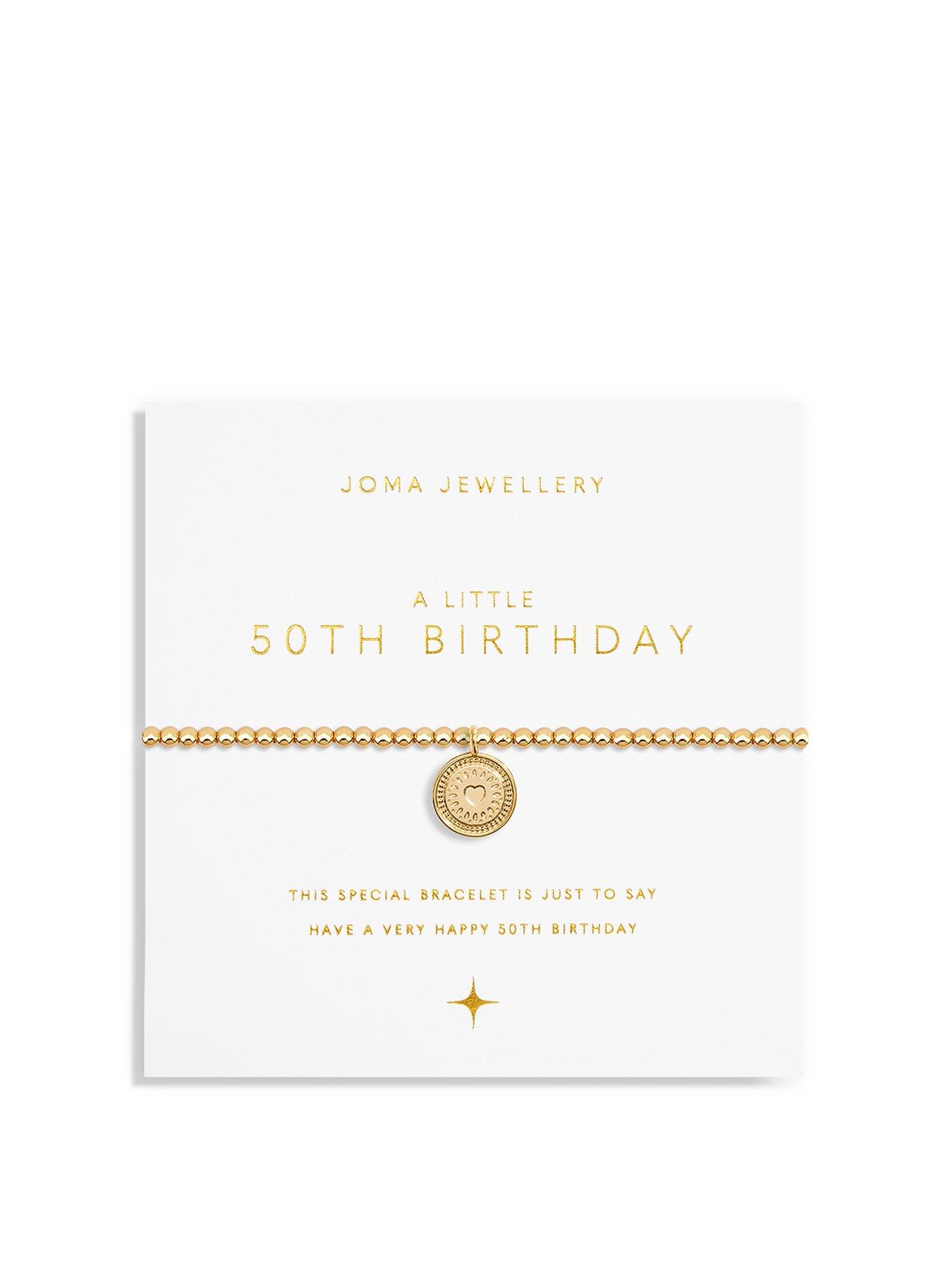 Product photograph of Joma Jewellery A Little 50th Birthday Bracelet In Gold Plating from very.co.uk