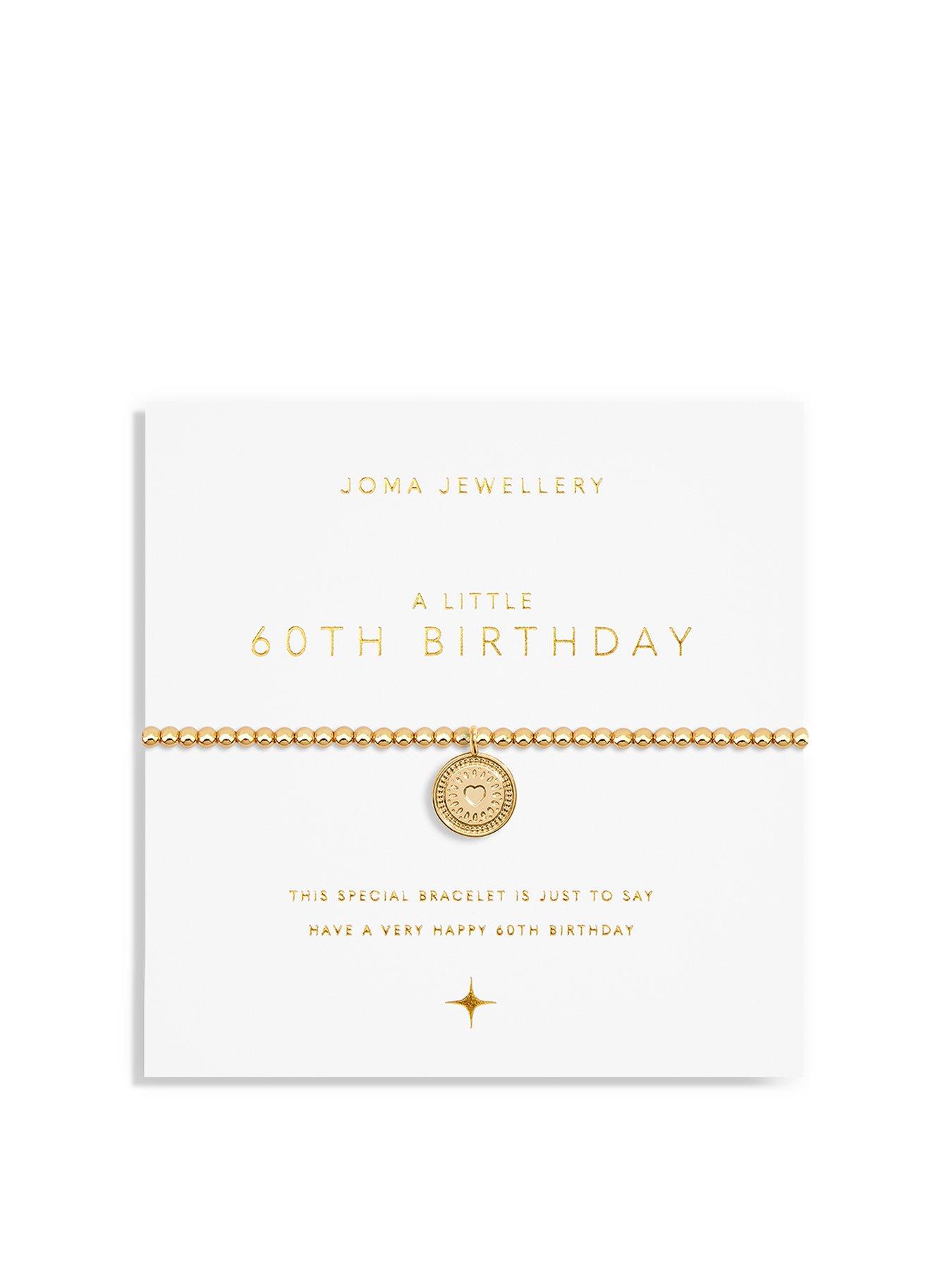 Product photograph of Joma Jewellery Gold A Little 60th Birthday Gold Bracelet 17 5cm Stretch from very.co.uk