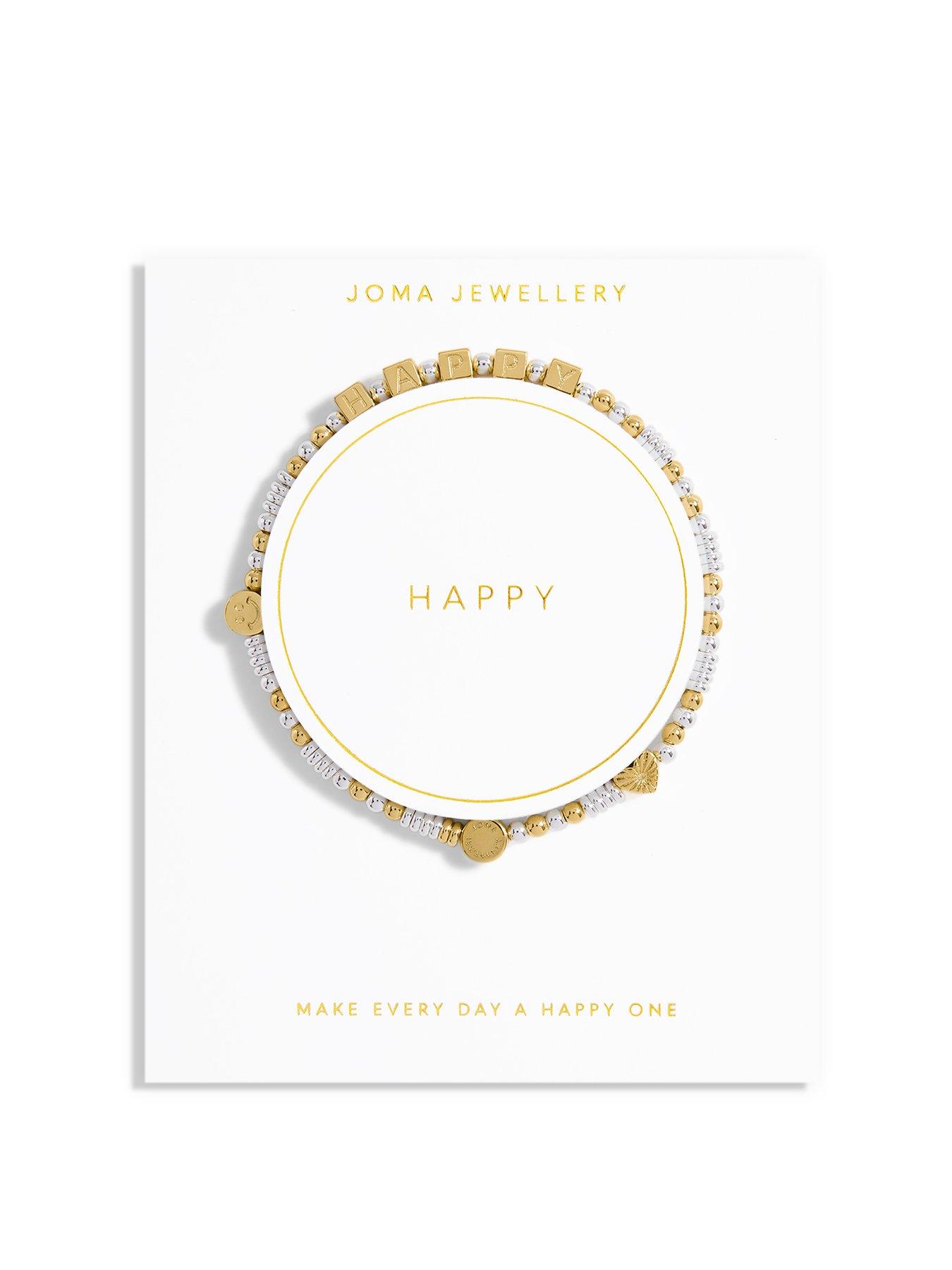 Product photograph of Joma Jewellery Happy Little Moments Happy Gold Bracelet 17 5cm Stretch from very.co.uk