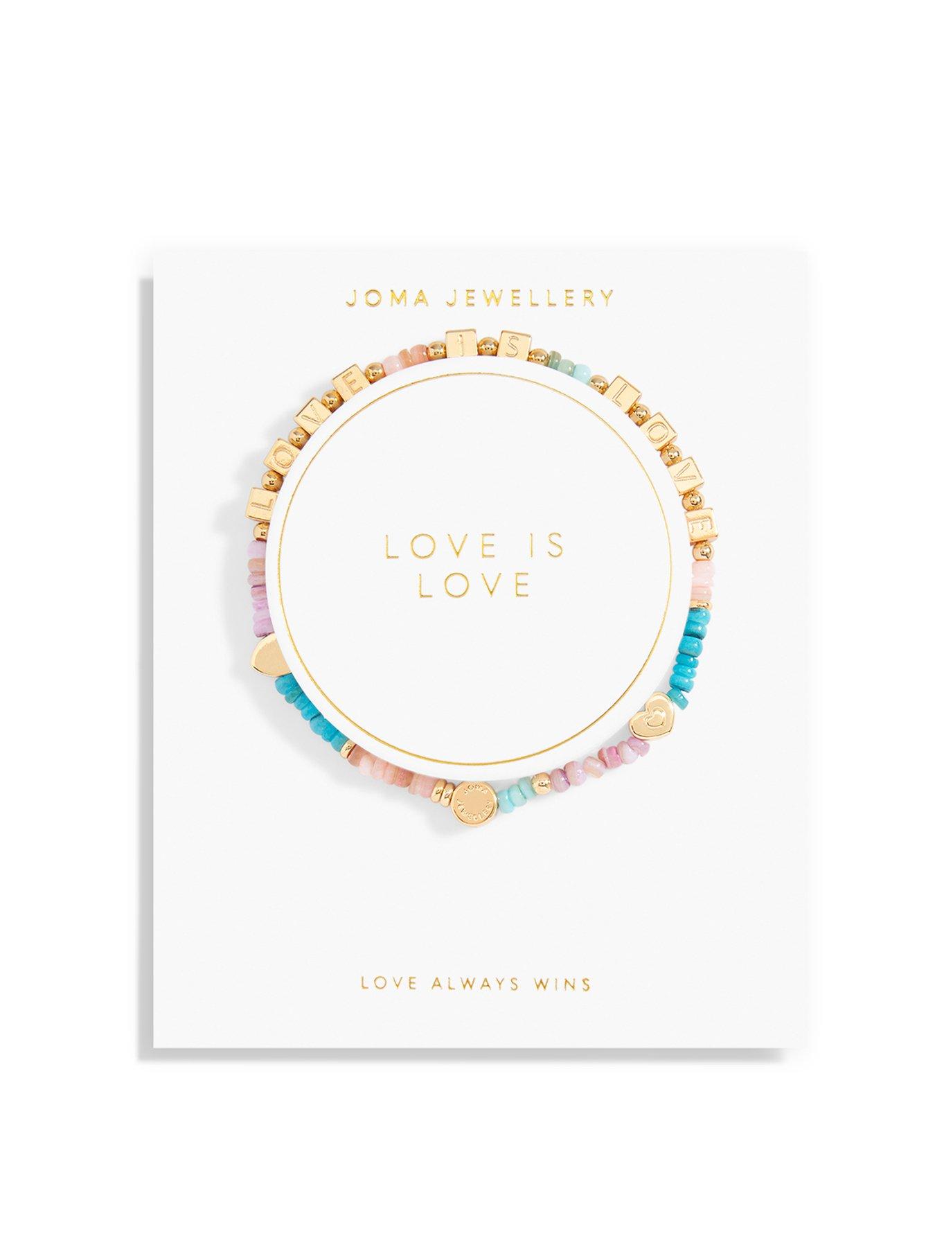 Product photograph of Joma Jewellery Happy Little Moments Love Is Love Gold Bracelet 17 5cm Stretch from very.co.uk