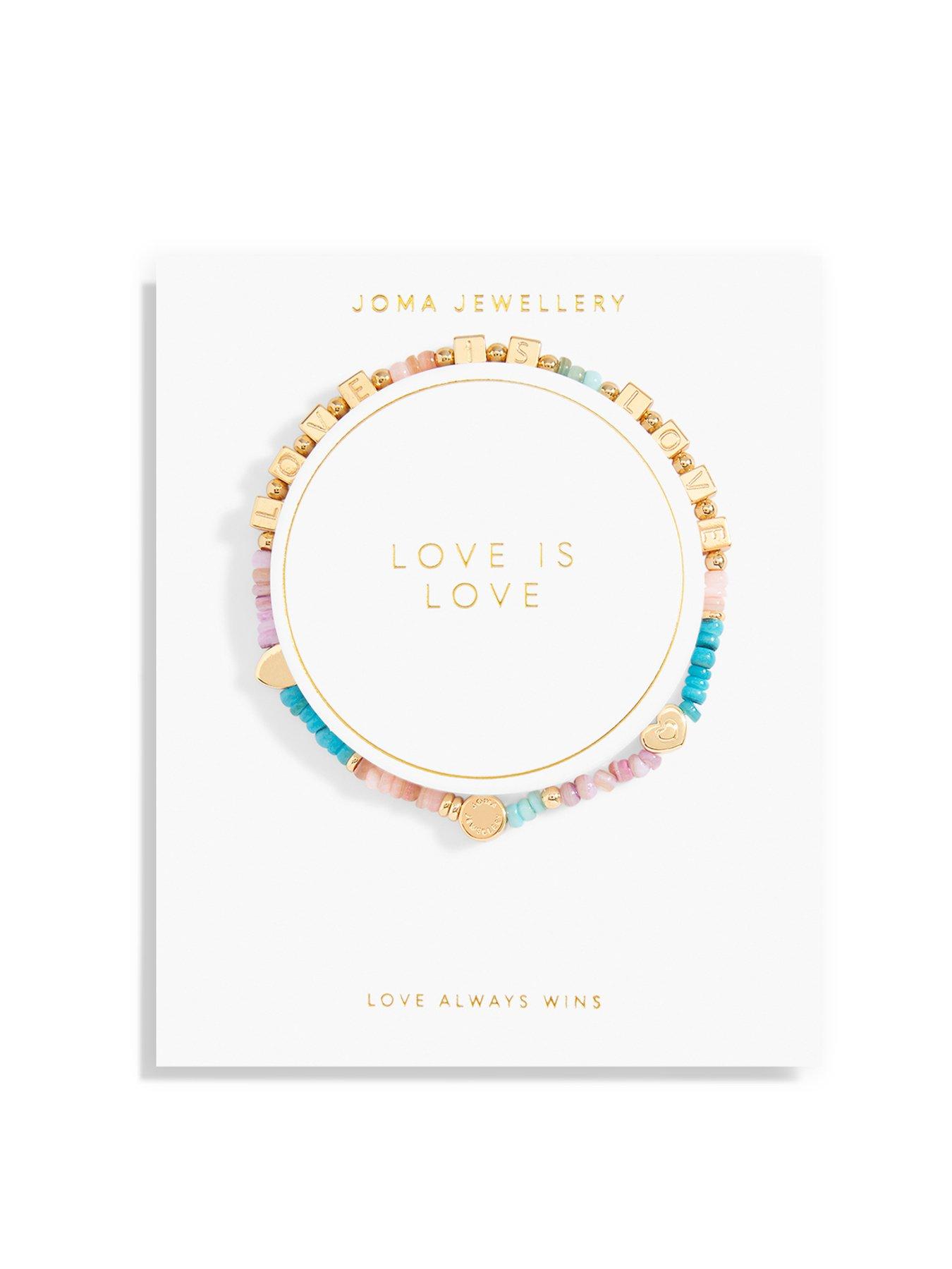 Product photograph of Joma Jewellery Bridal Happy Little Moments Love Is Love Bracelet In Gold Plating from very.co.uk