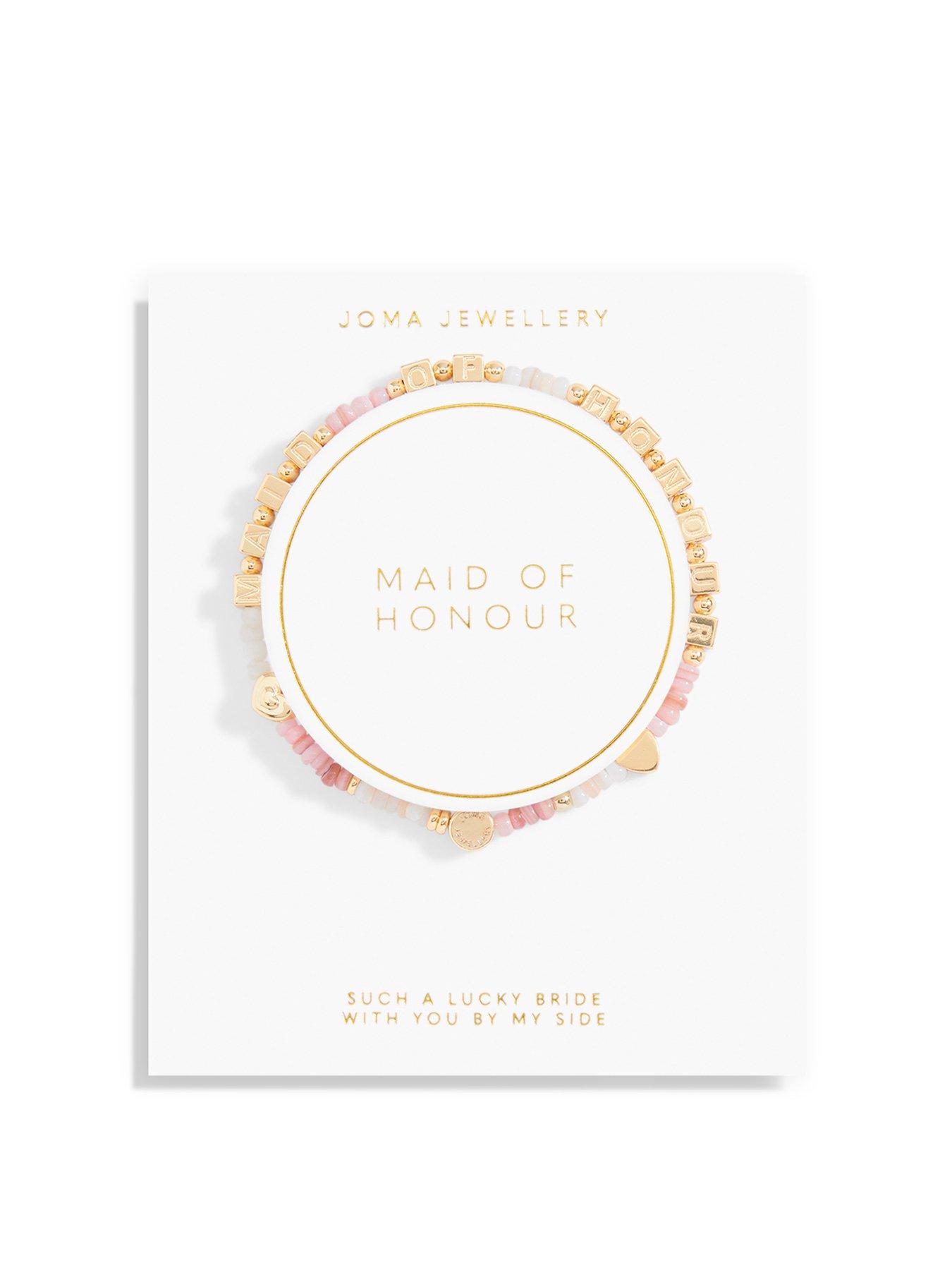 Product photograph of Joma Jewellery Bridal Happy Little Moments Maid Of Honour Bracelet In Gold Plating from very.co.uk