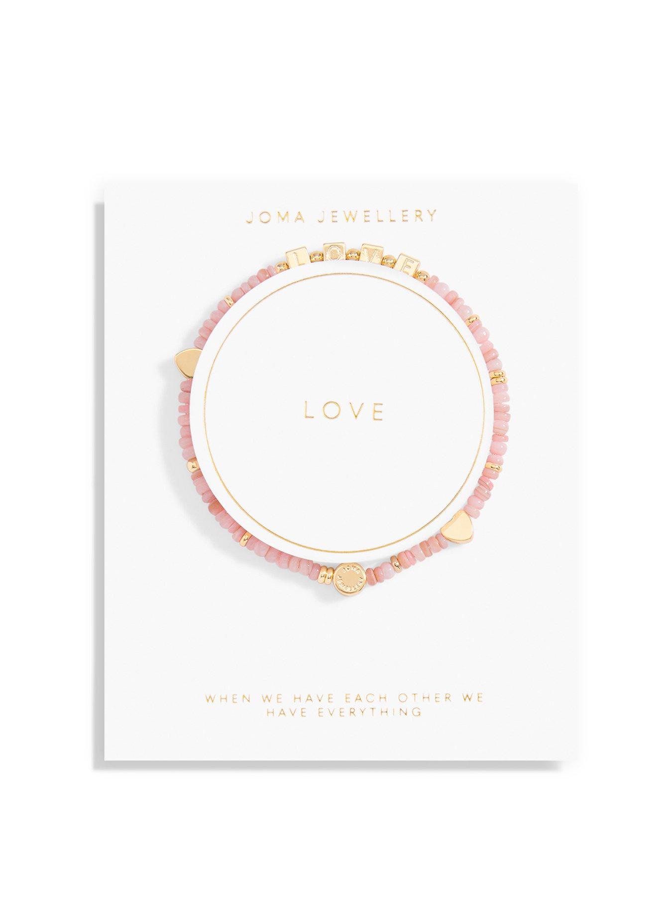 Product photograph of Joma Jewellery Happy Little Moments Love Gold Bracelet 17 5cm Stretch from very.co.uk