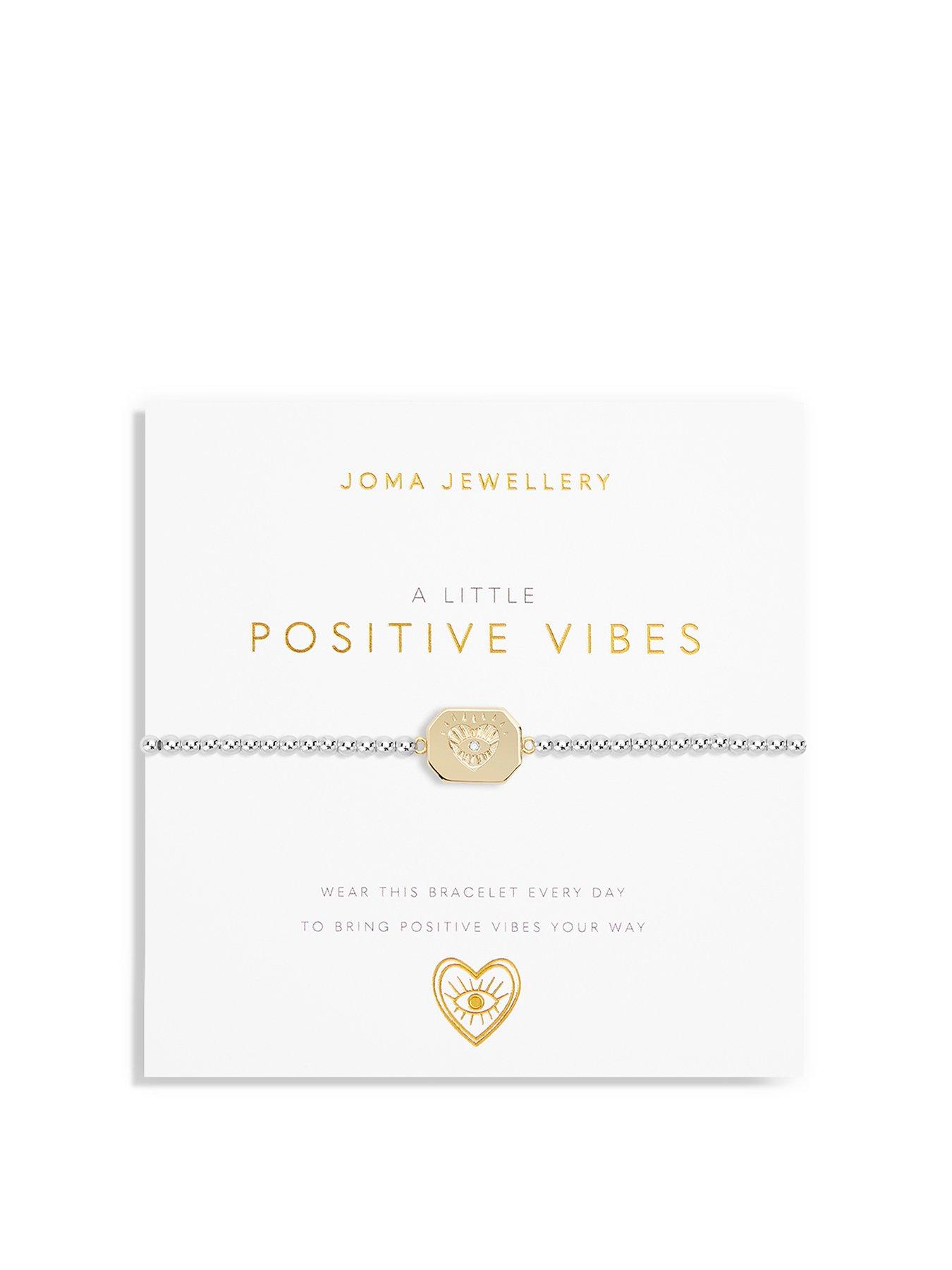 Product photograph of Joma Jewellery A Little Positive Vibes Bracelet In Silver And Gold Plating from very.co.uk