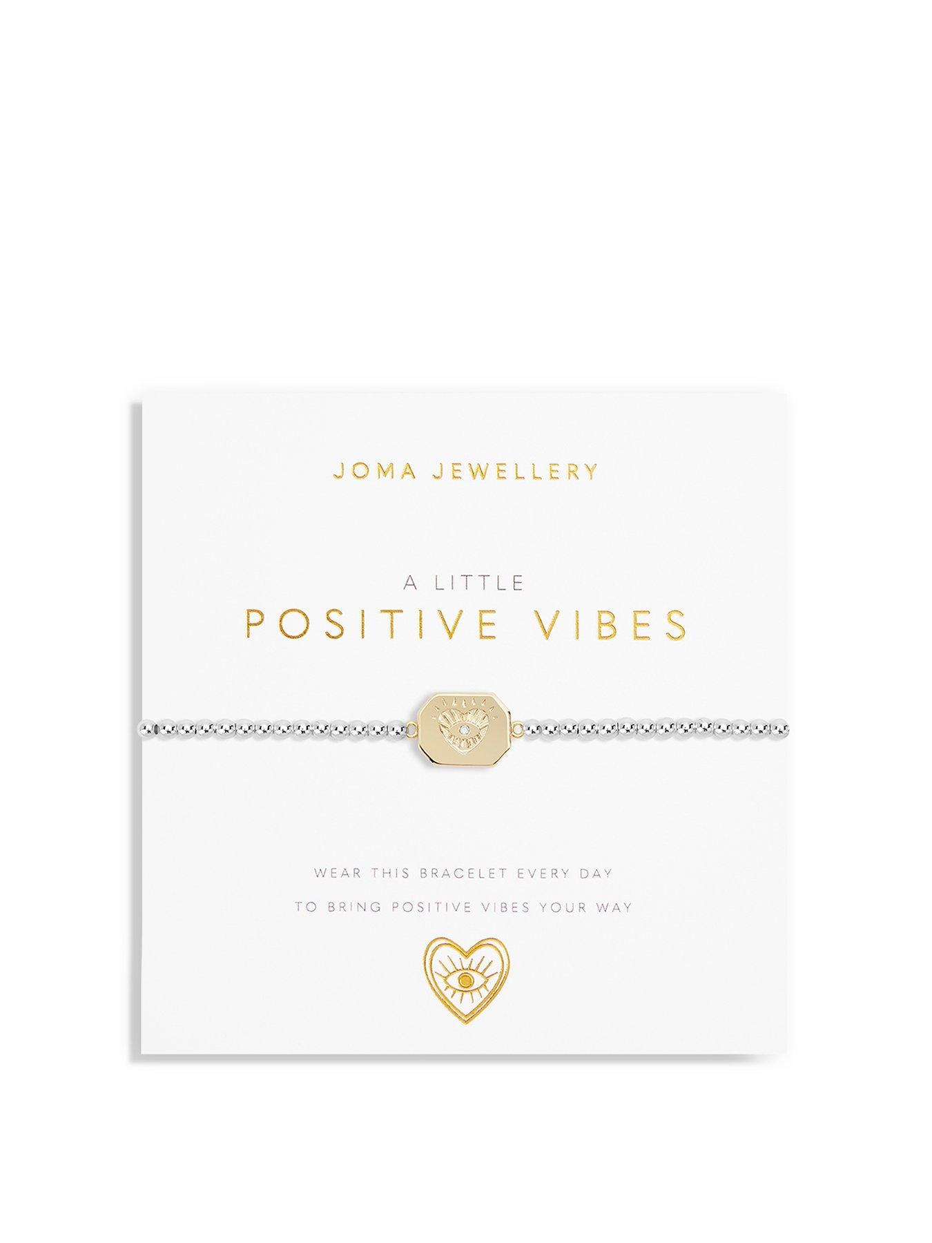 undefined A Little Positive Vibes Bracelet In Silver And Gold Plating
