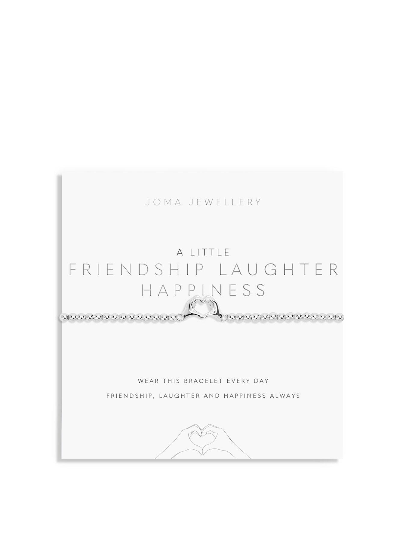 Product photograph of Joma Jewellery A Little Friendship Laughter Happiness Bracelet In Silver Plating from very.co.uk