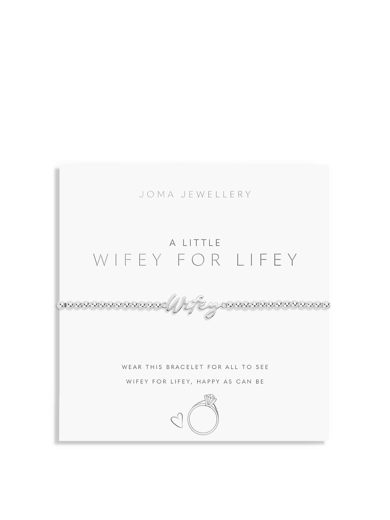 Product photograph of Joma Jewellery A Little Wifey For Lifey Silver Bracelet 17 5cm Stretch from very.co.uk