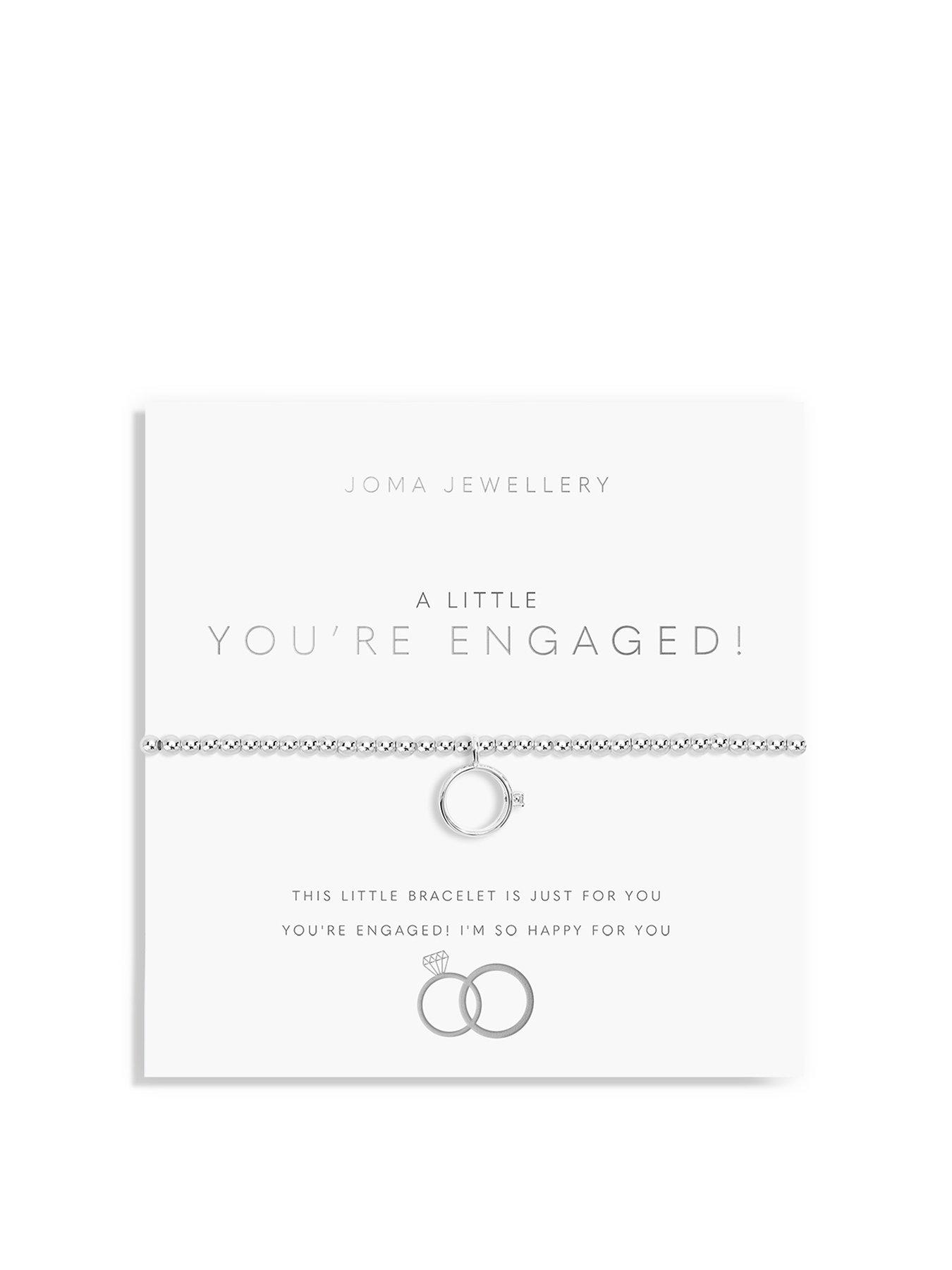 Product photograph of Joma Jewellery A Little You Re Engaged Silver Bracelet 17 5cm Stretch from very.co.uk