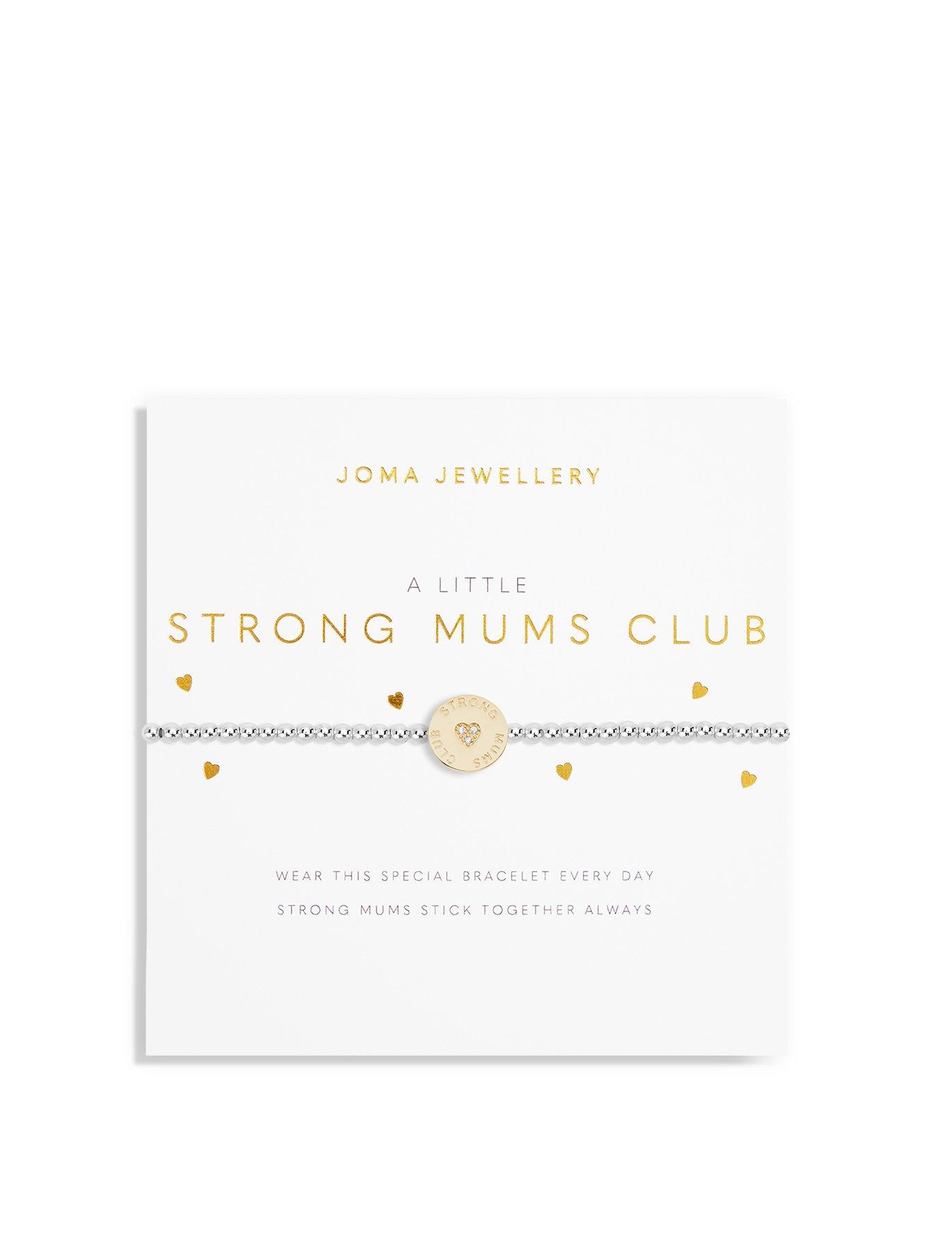 Product photograph of Joma Jewellery A Little Strong Mums Club Silver And Gold Bracelet 17 5cm Stretch from very.co.uk