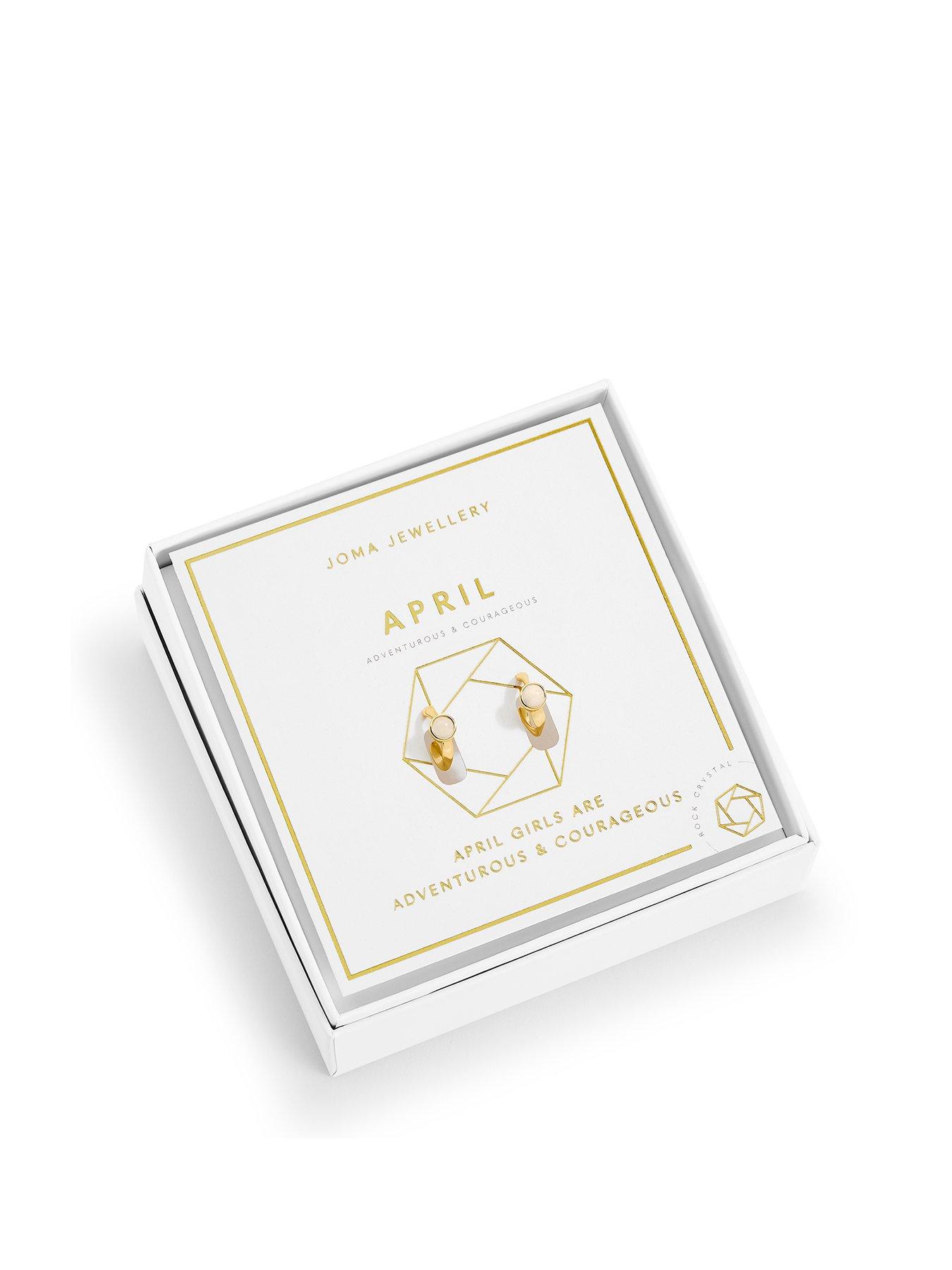 Image of Joma Jewellery Birthstone Hoop Earrings In Gold Plating