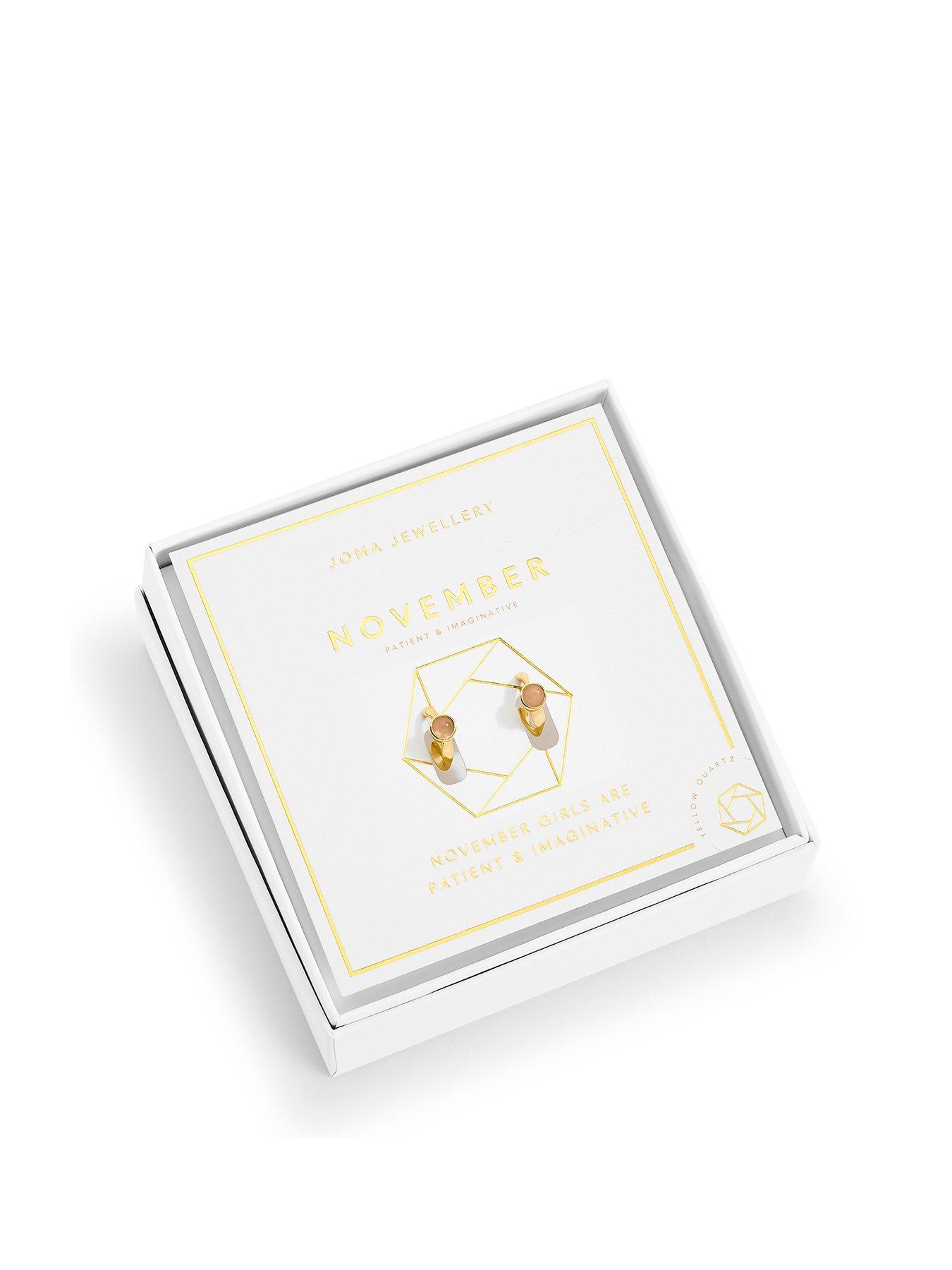 Joma Jewellery Birthstone Hoop Earrings In Gold Plating