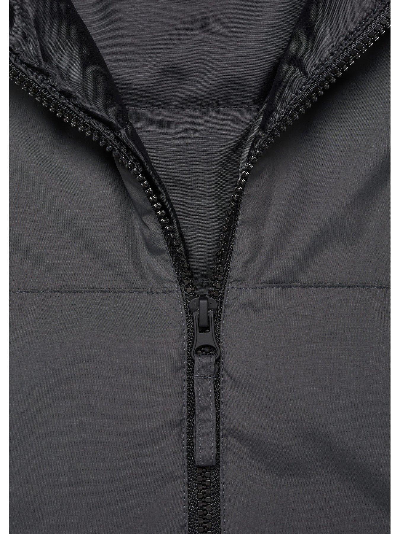 Mango Younger Boys Hooded Jacket - Dark Grey | Very.co.uk