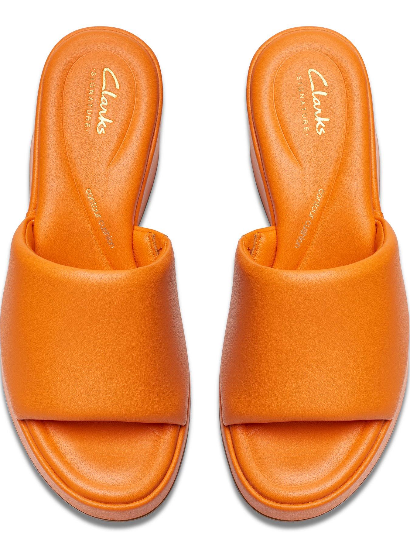 Clarks orange fashion wedges