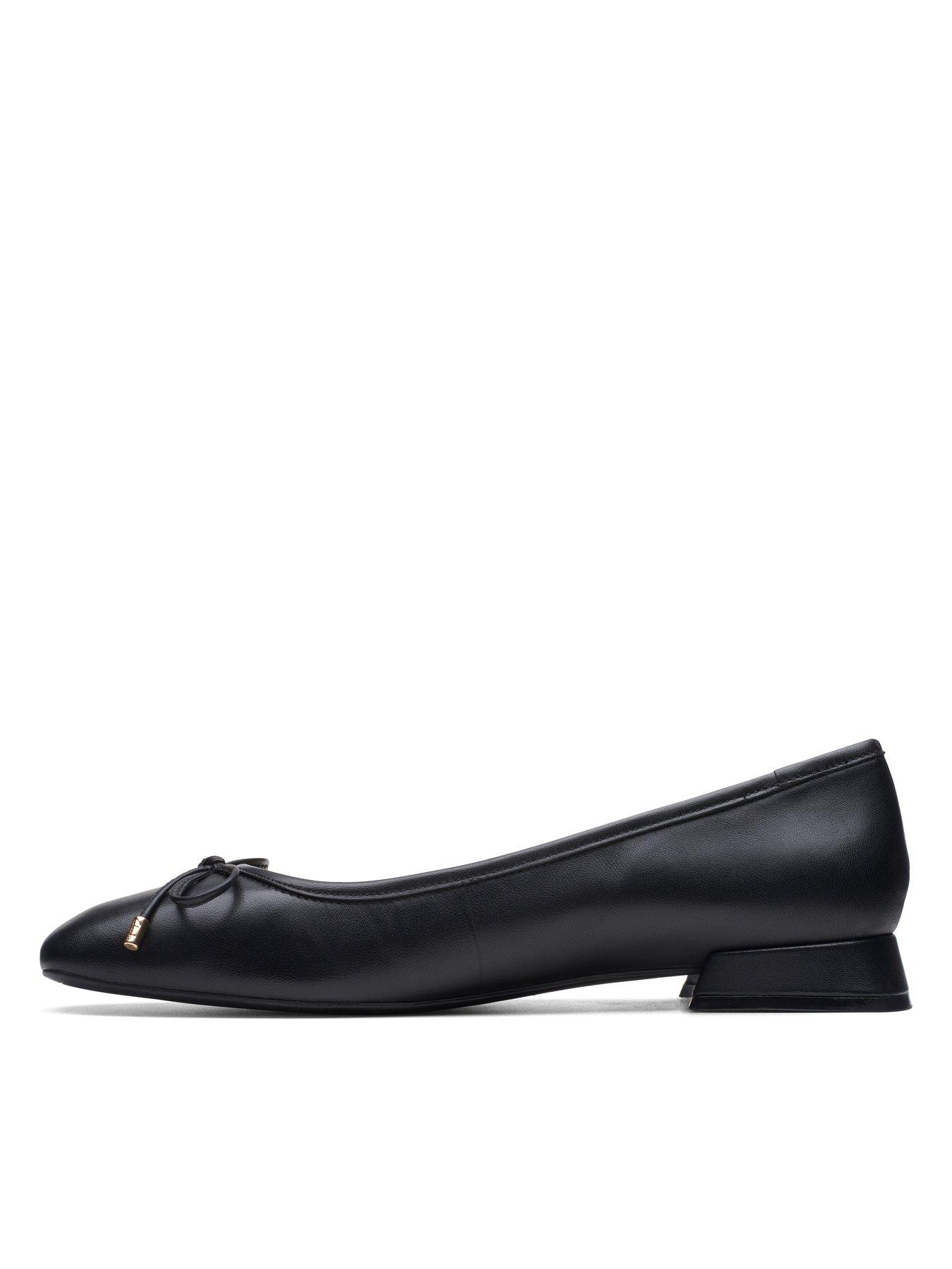 Clarks Ubree15 Step Pointed Leather Ballerinas - Black | Very.co.uk